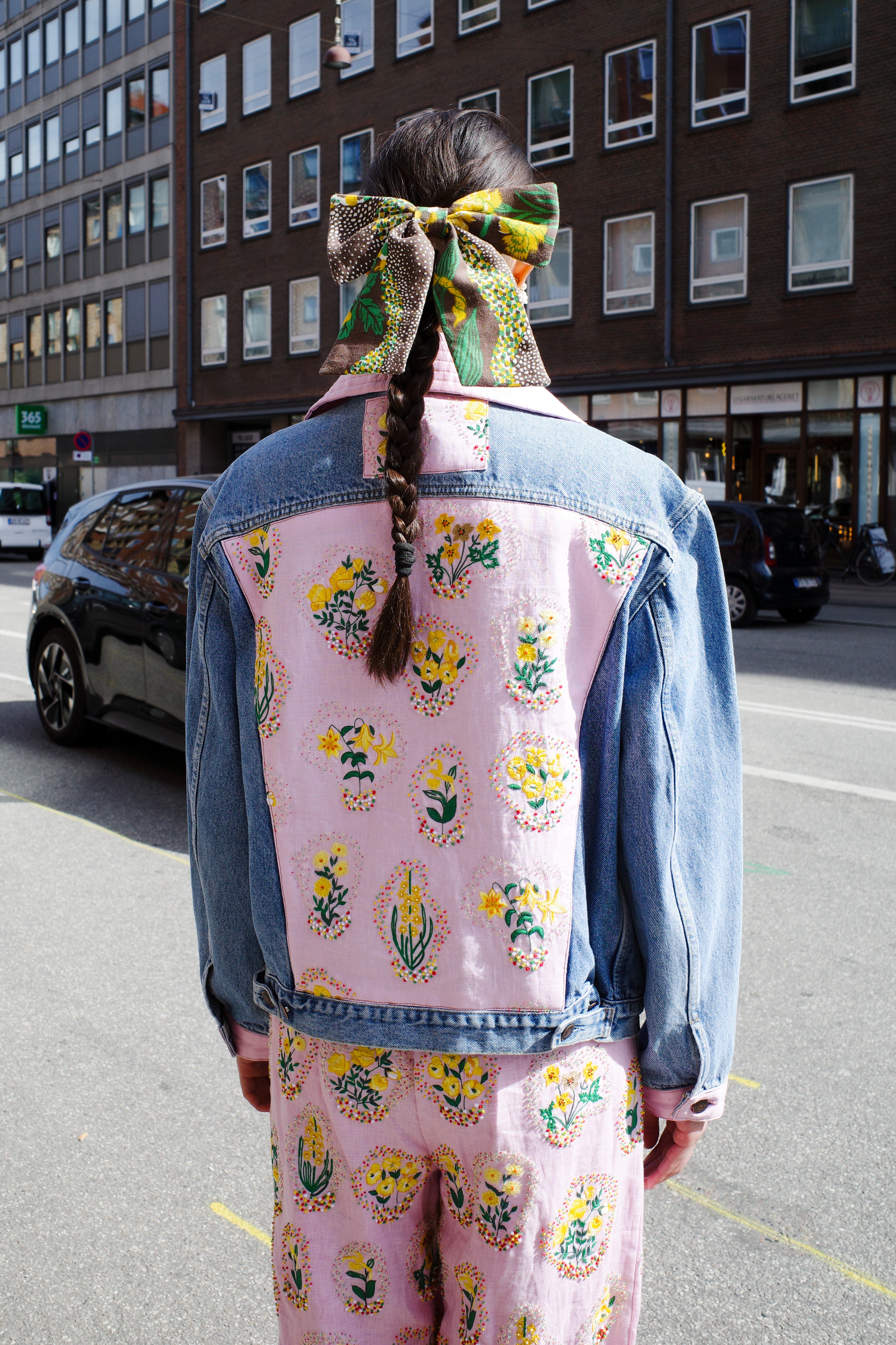Upcycled Denim Jacket - Circus Clowns