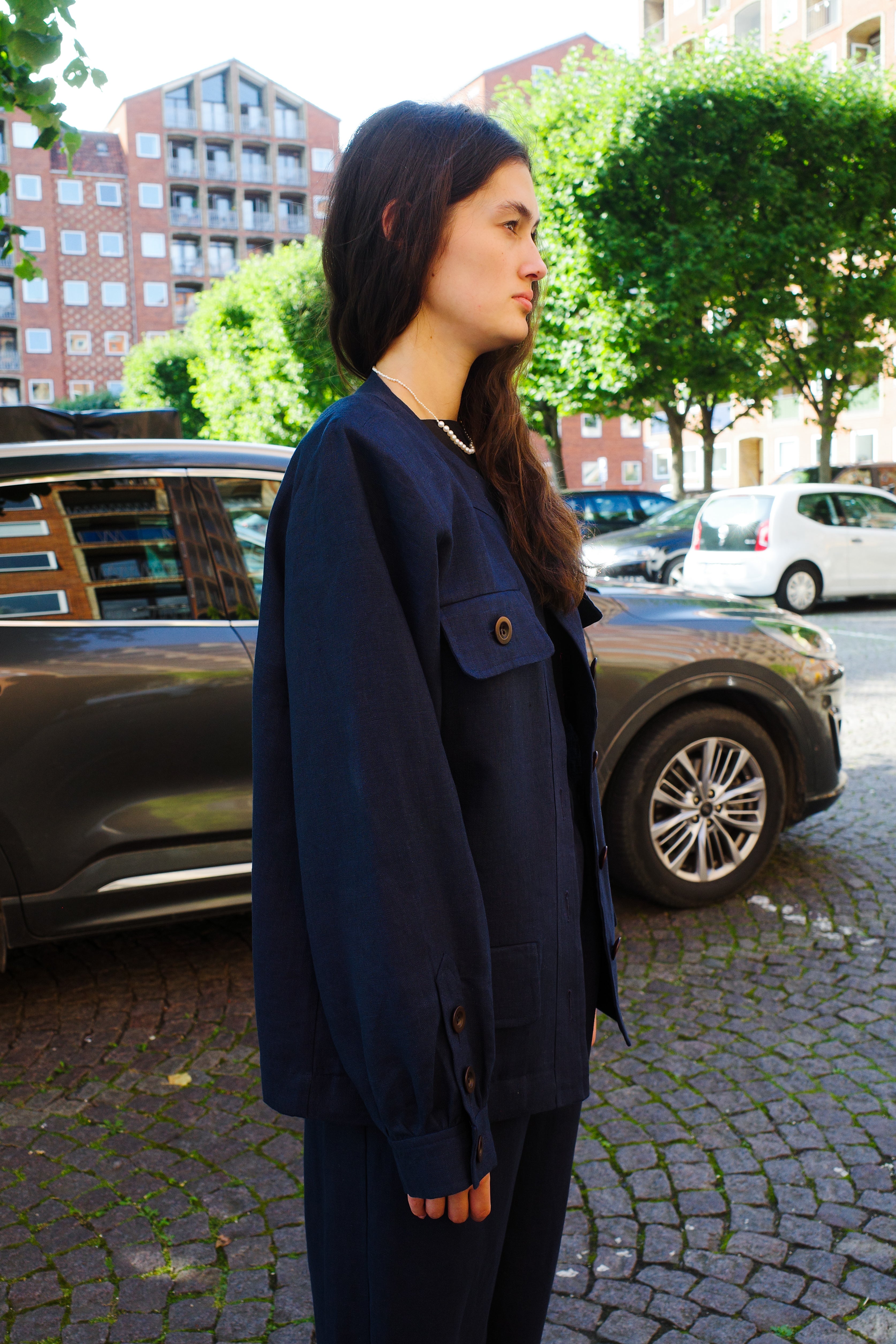 Iggy Jacket Linen Navy