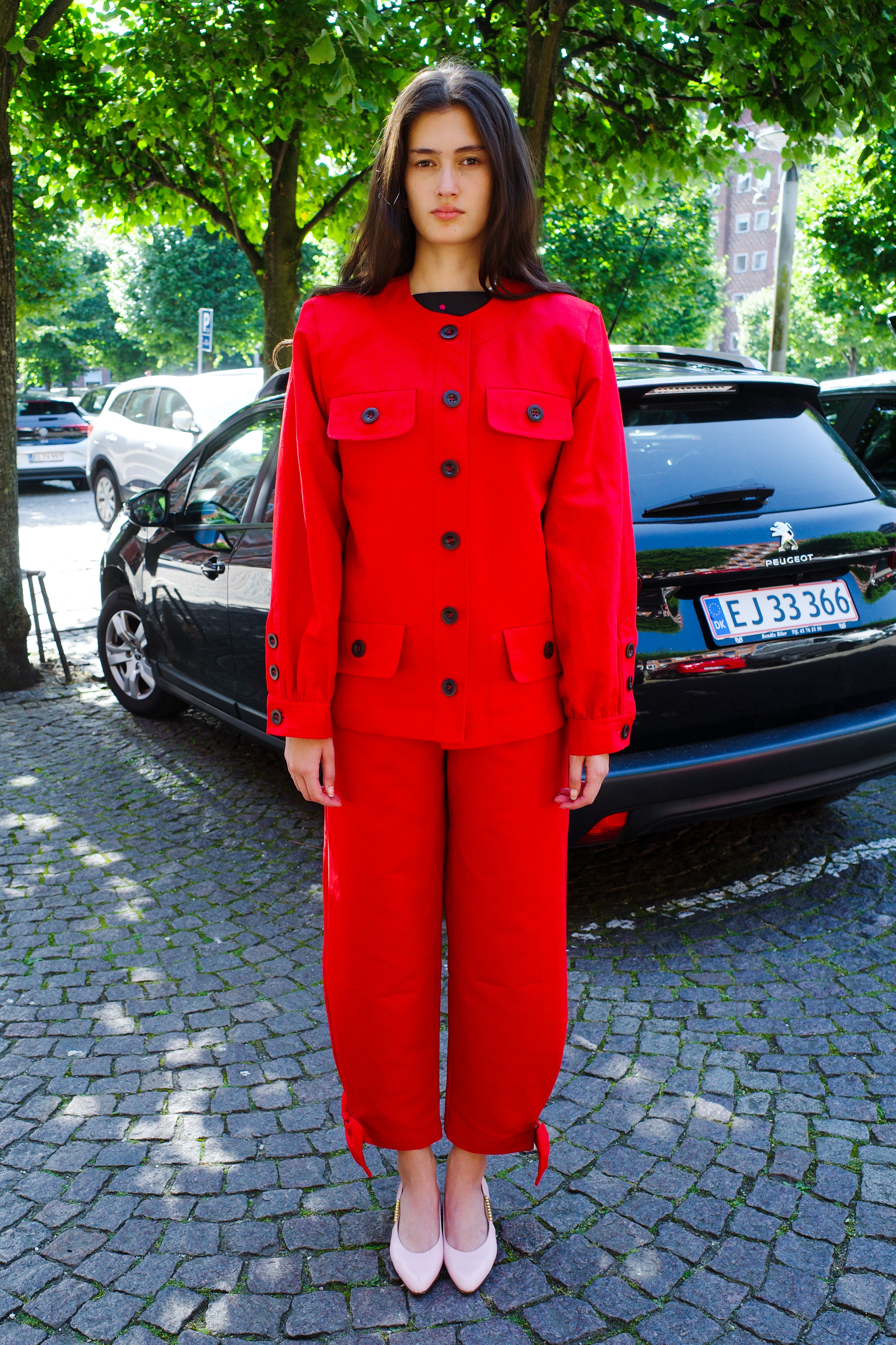 Iggy Jacket Linen Red