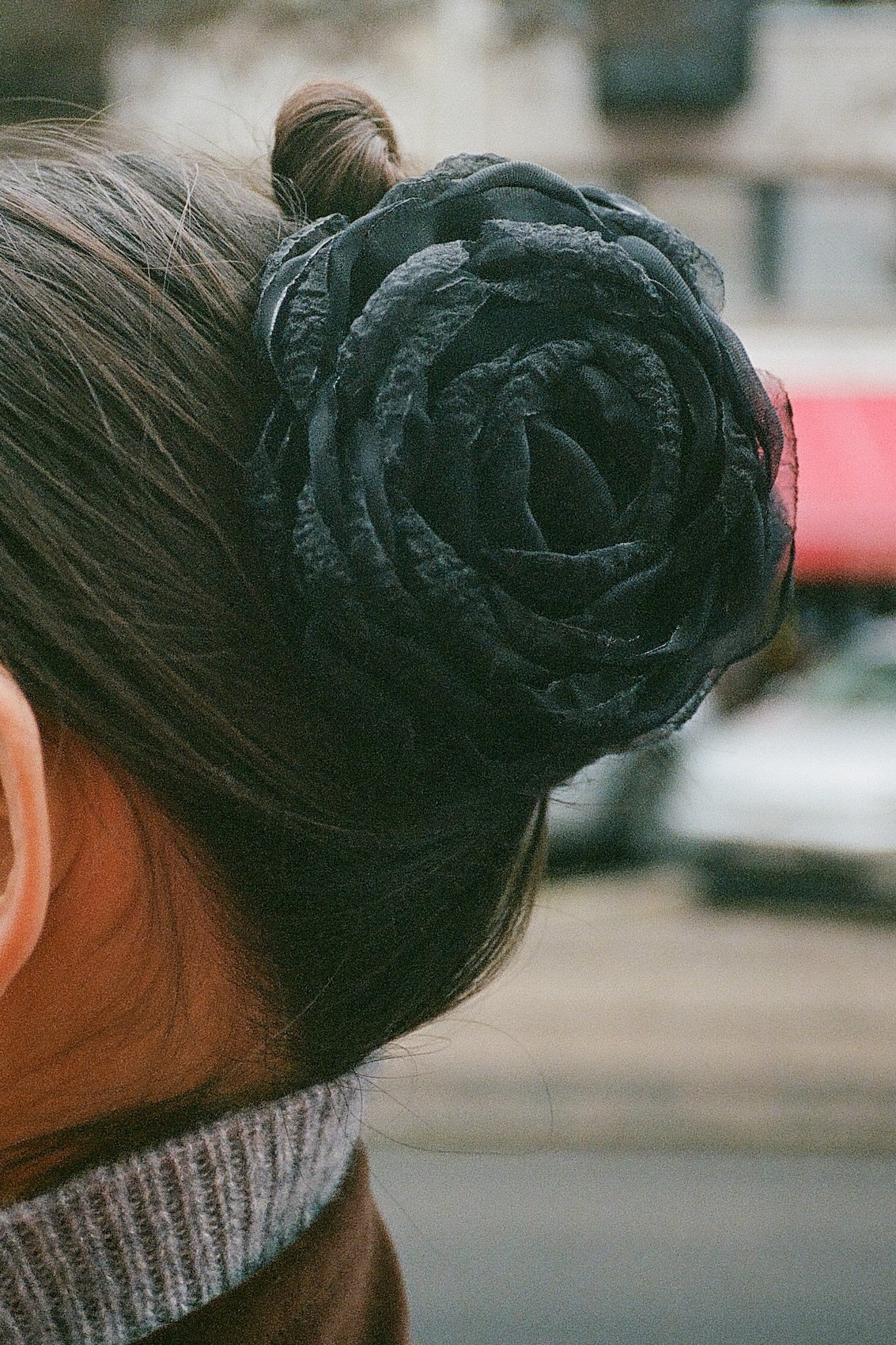 Tulle Rosie Hair Clip - Black