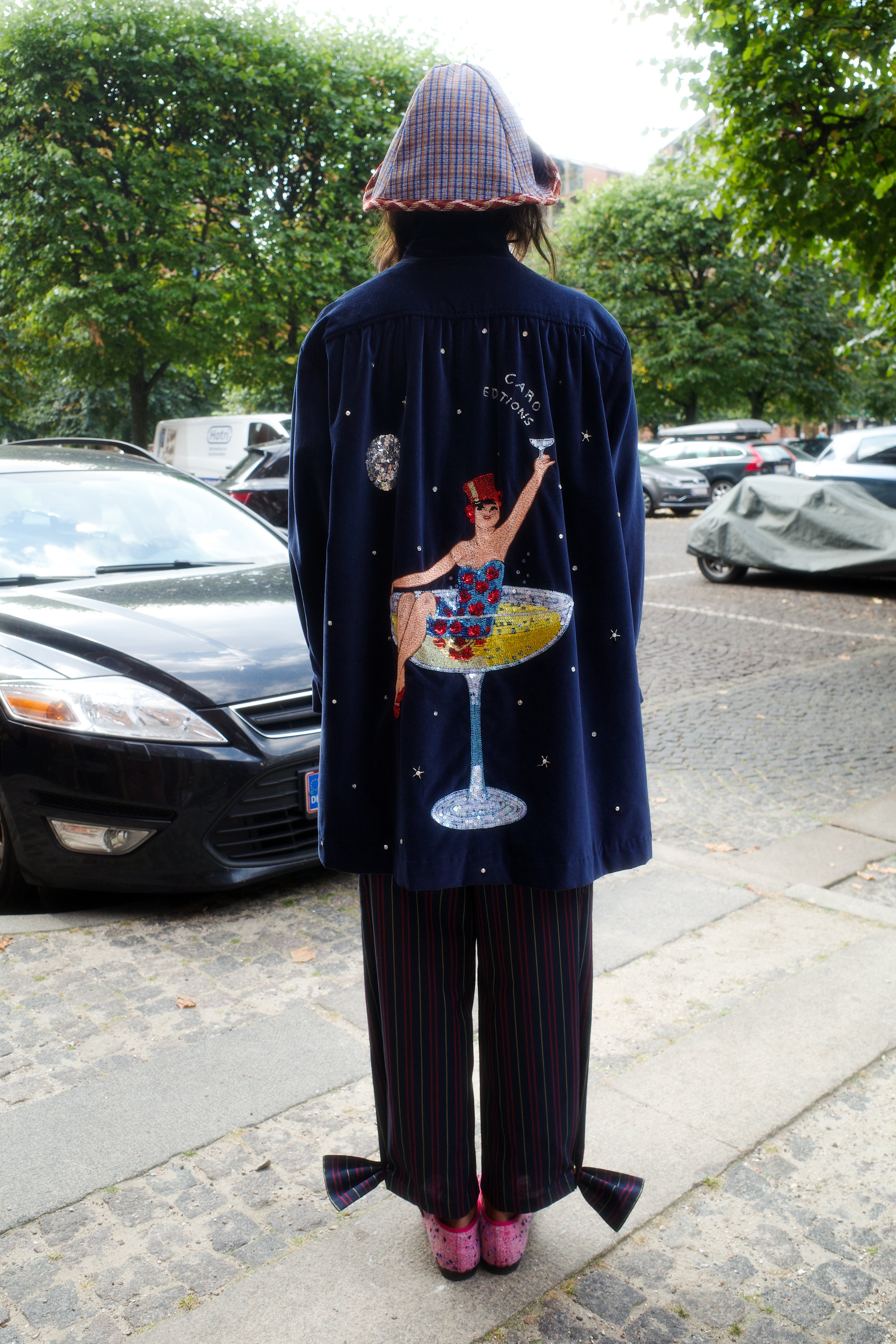 Gaia Coat - Navy champagne girl