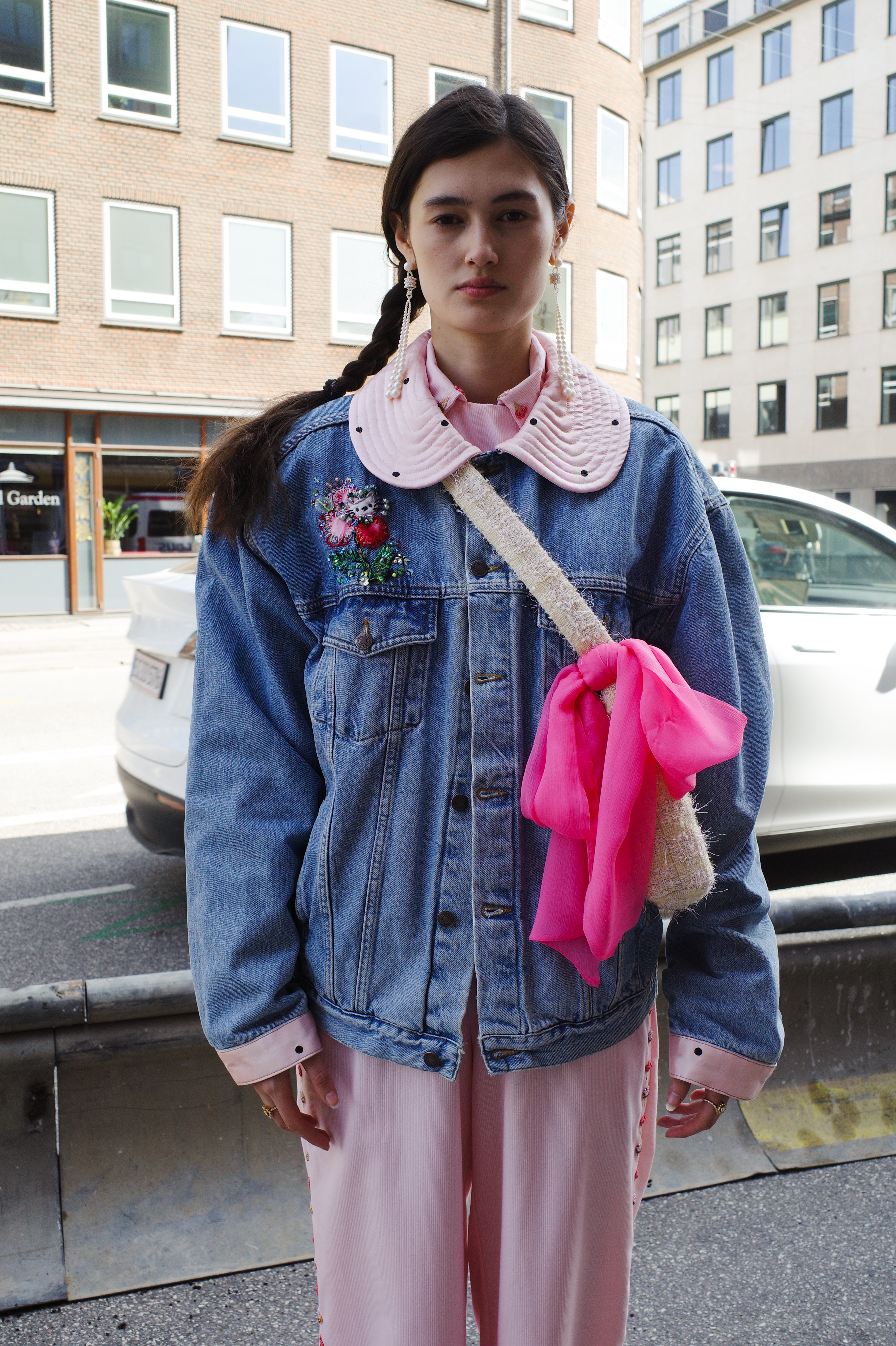 Upcycled Denim Jacket - Hallo Kitty