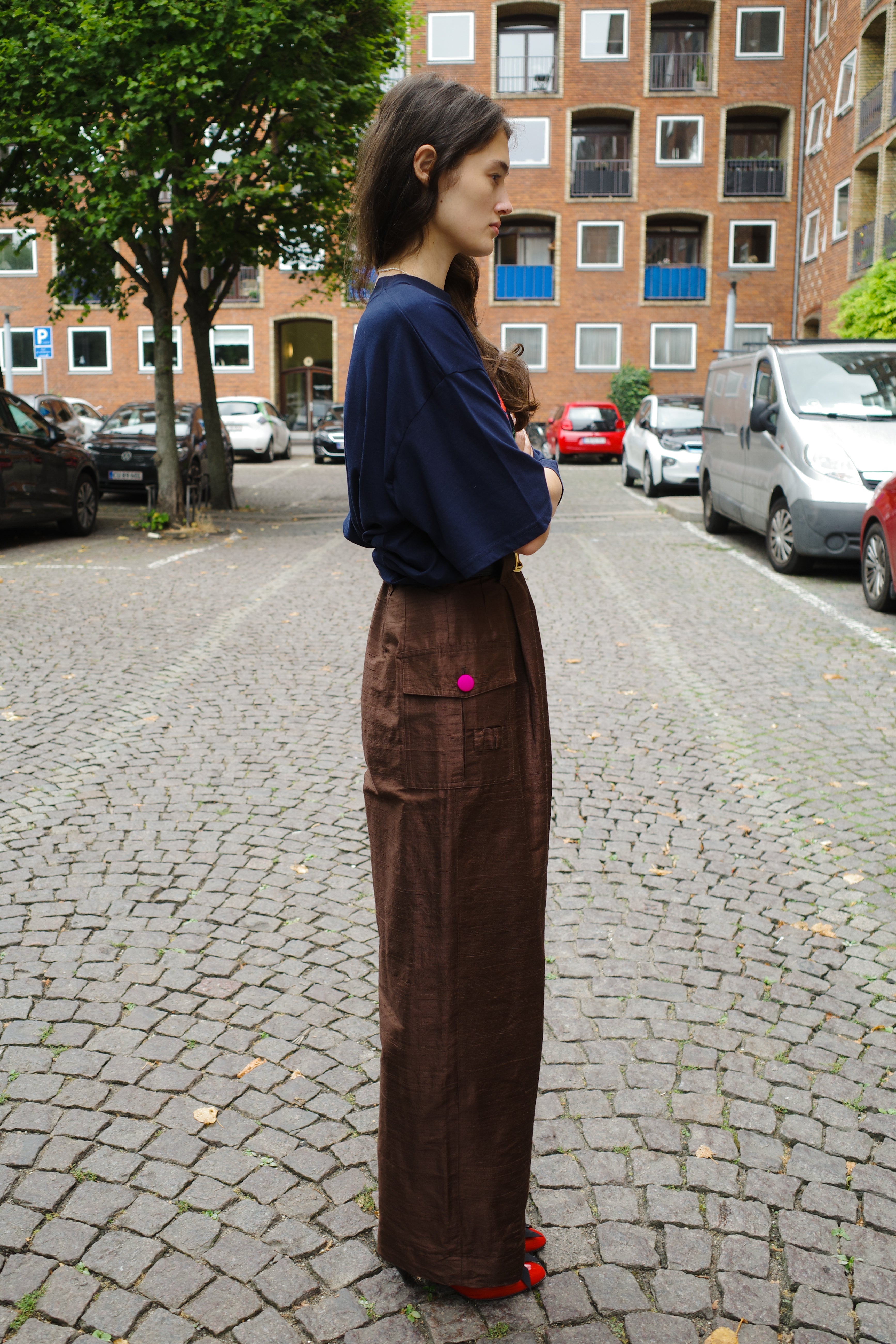 Beatrice Pants brown silk
