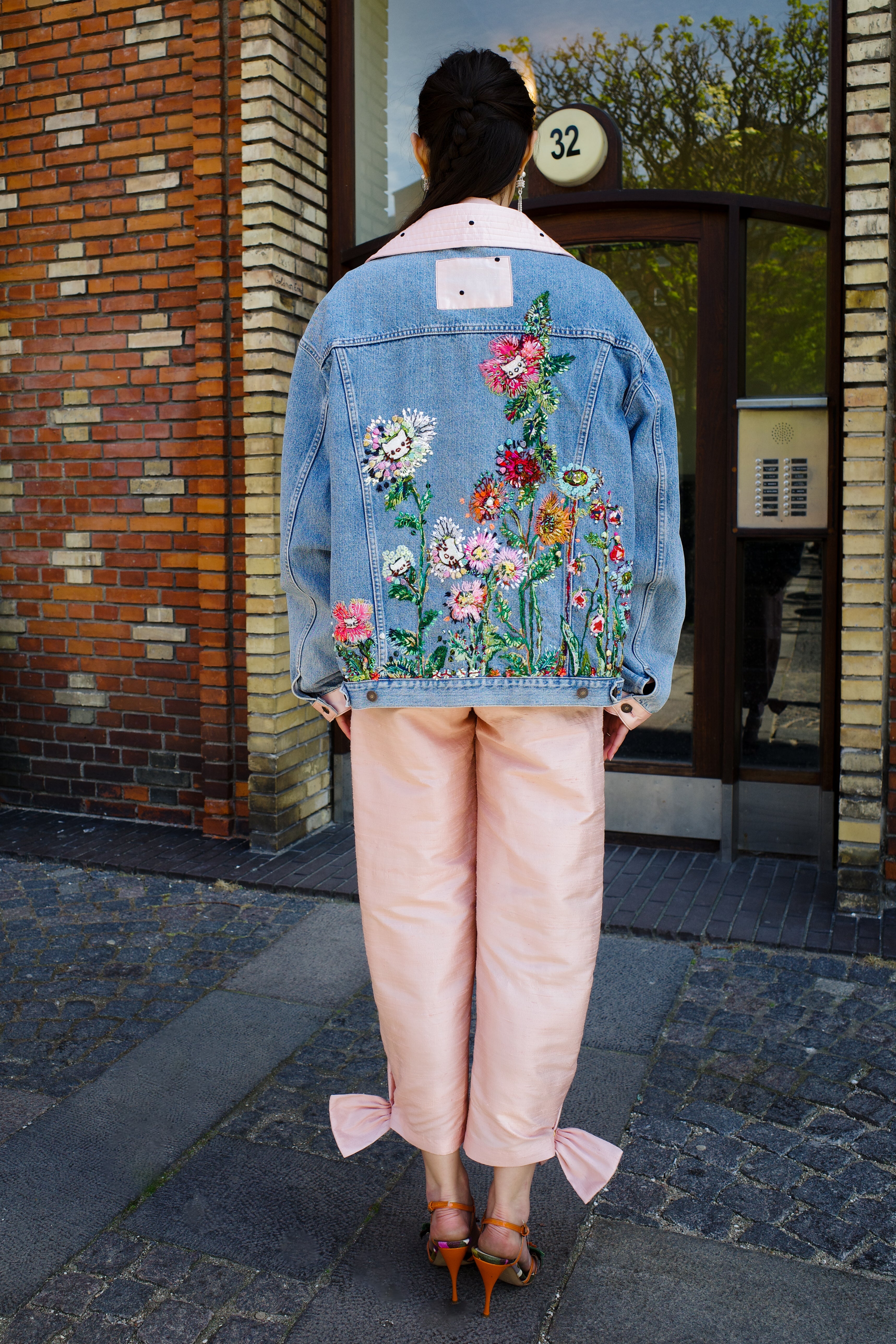 Upcycled Denim Jacket - Hallo Kitty