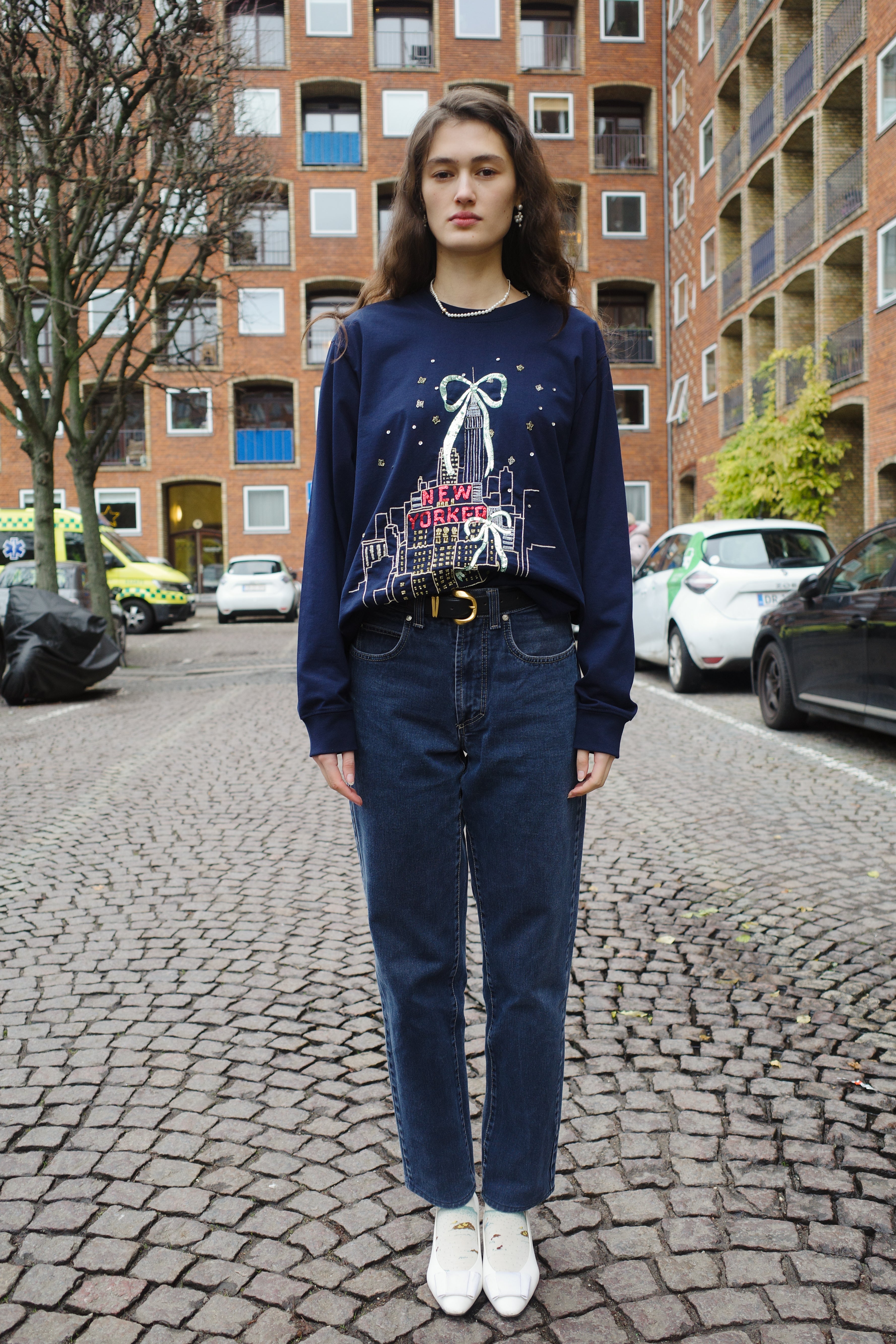 LONG SLEEVE TEE COTTON NAVY