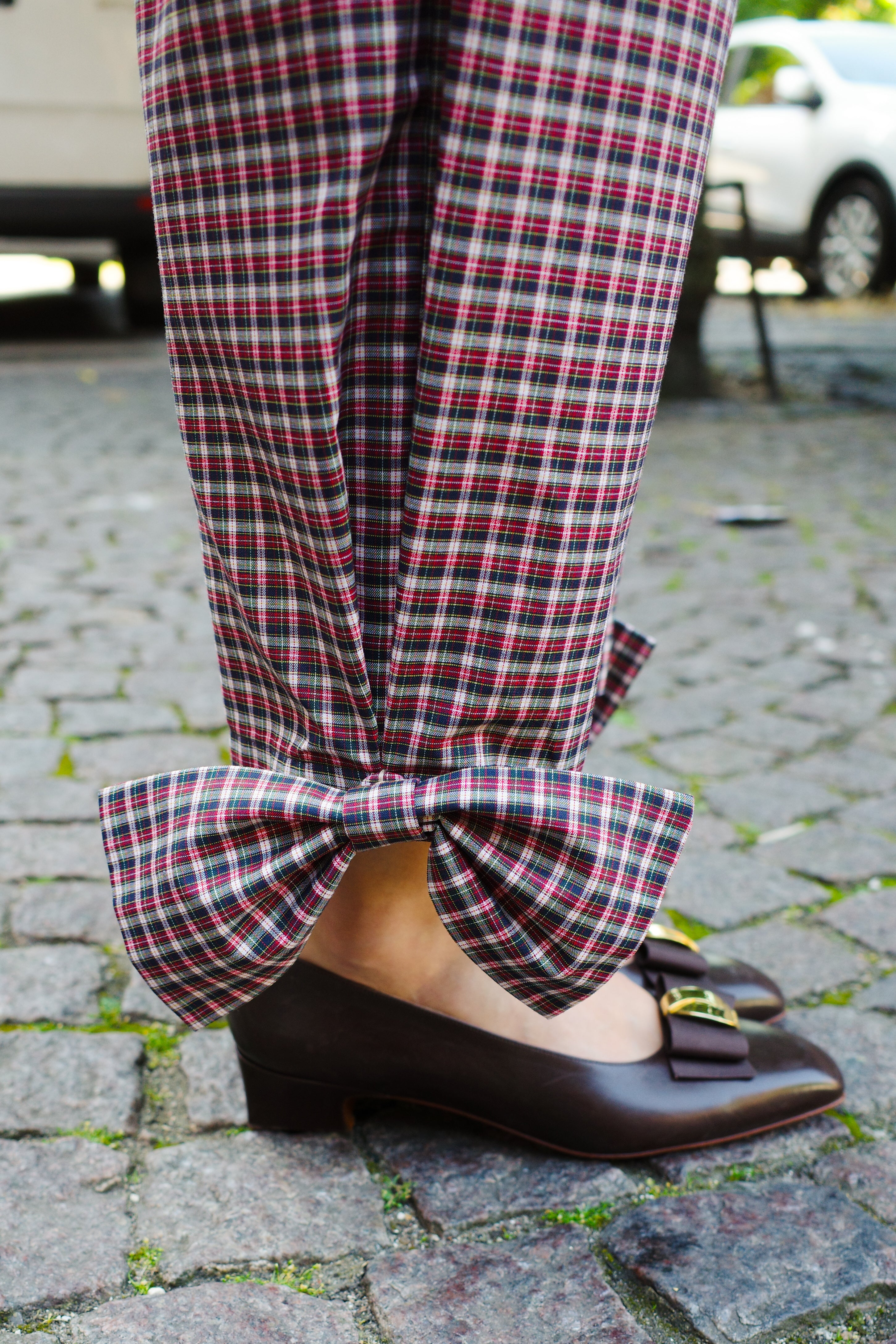 Coco Pants w. Bows Cotton Brown / Red