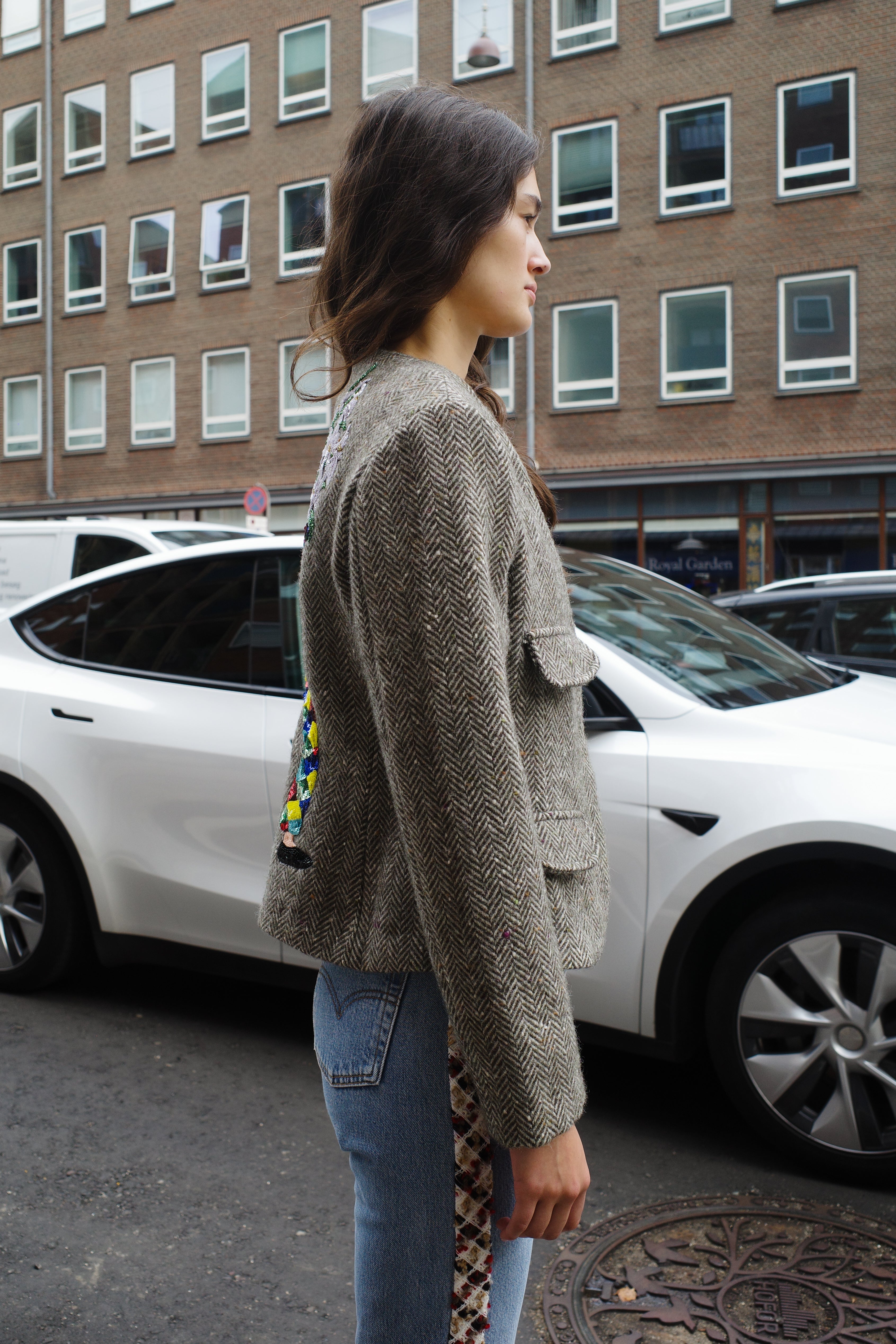 Tusnelda Harlequin Wool Brown Herrington Bone