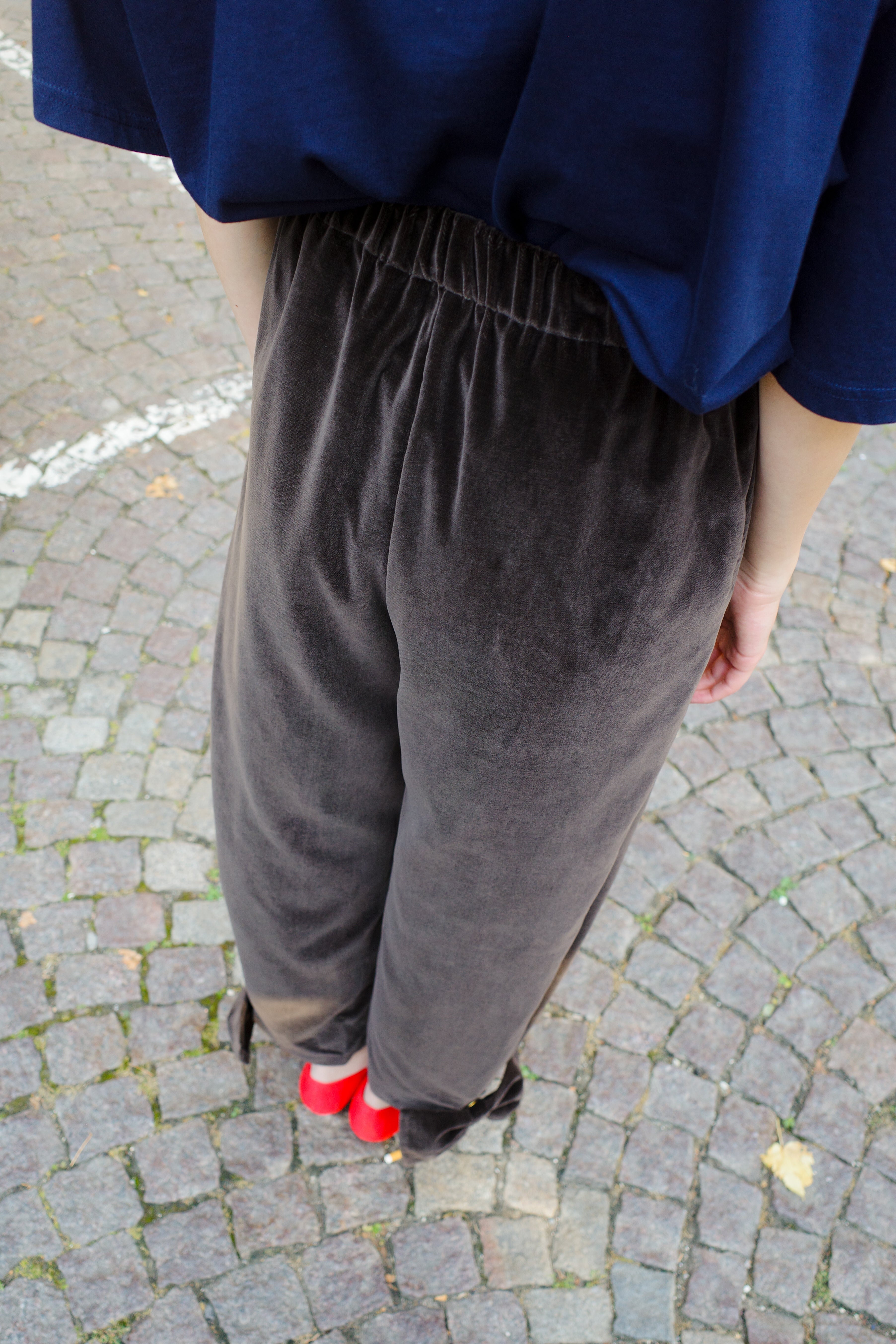 Coco Pants w. Bows Cotton Brown velvet