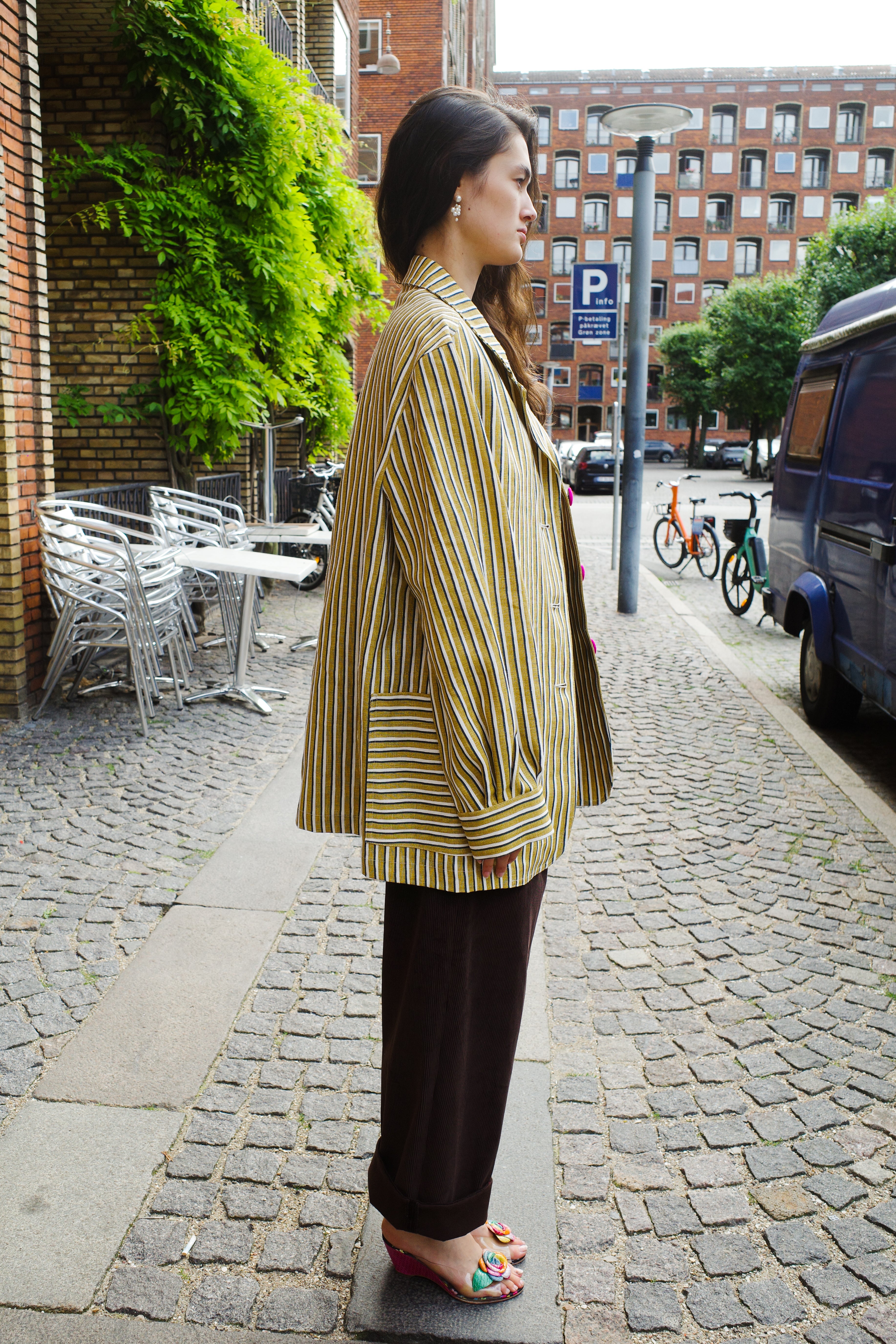 Frederik Jacket Tapet Cafe Mustard Stripe
