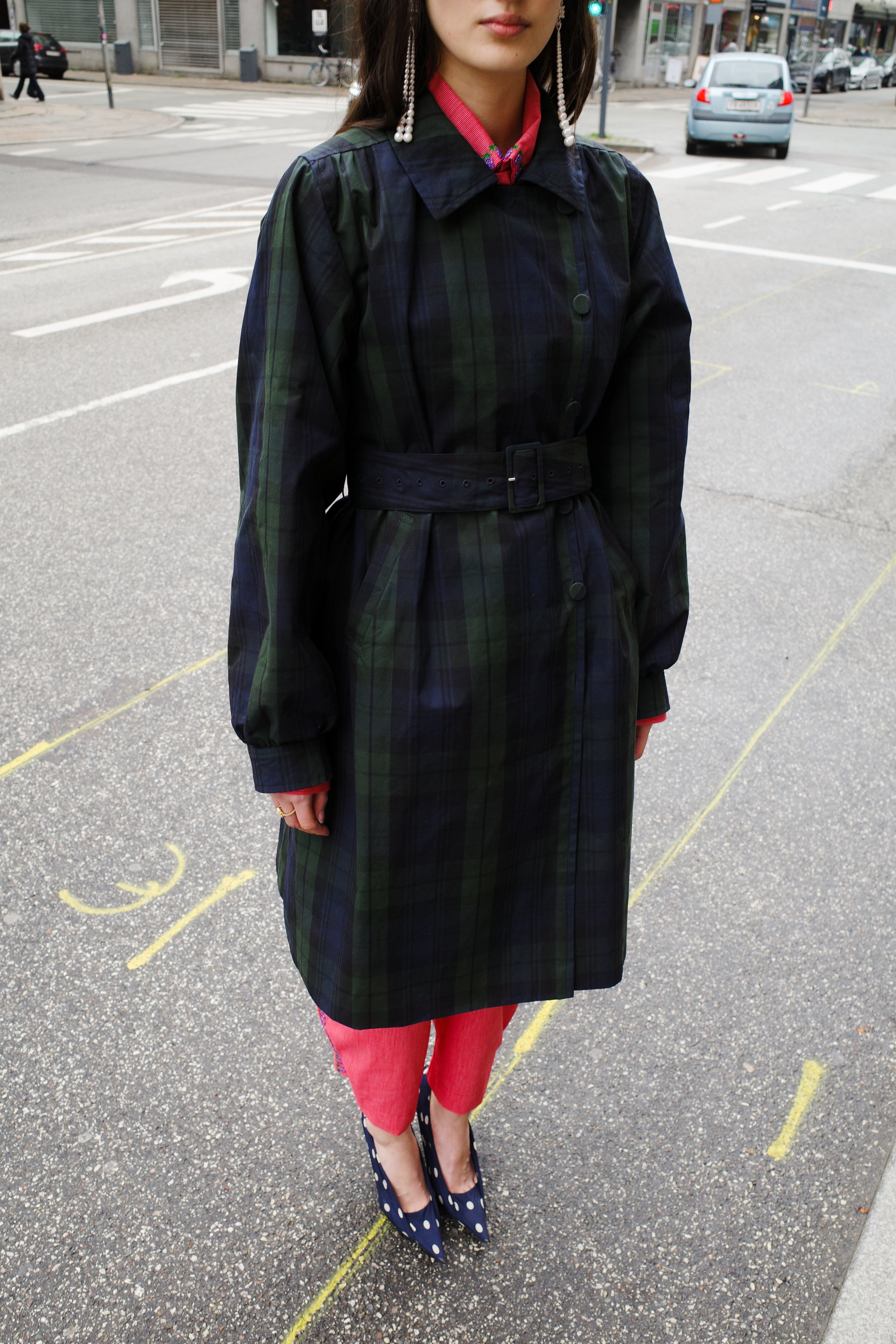 Vivian Coat - Hybrid Aero Waxed Cotton - Green and black check