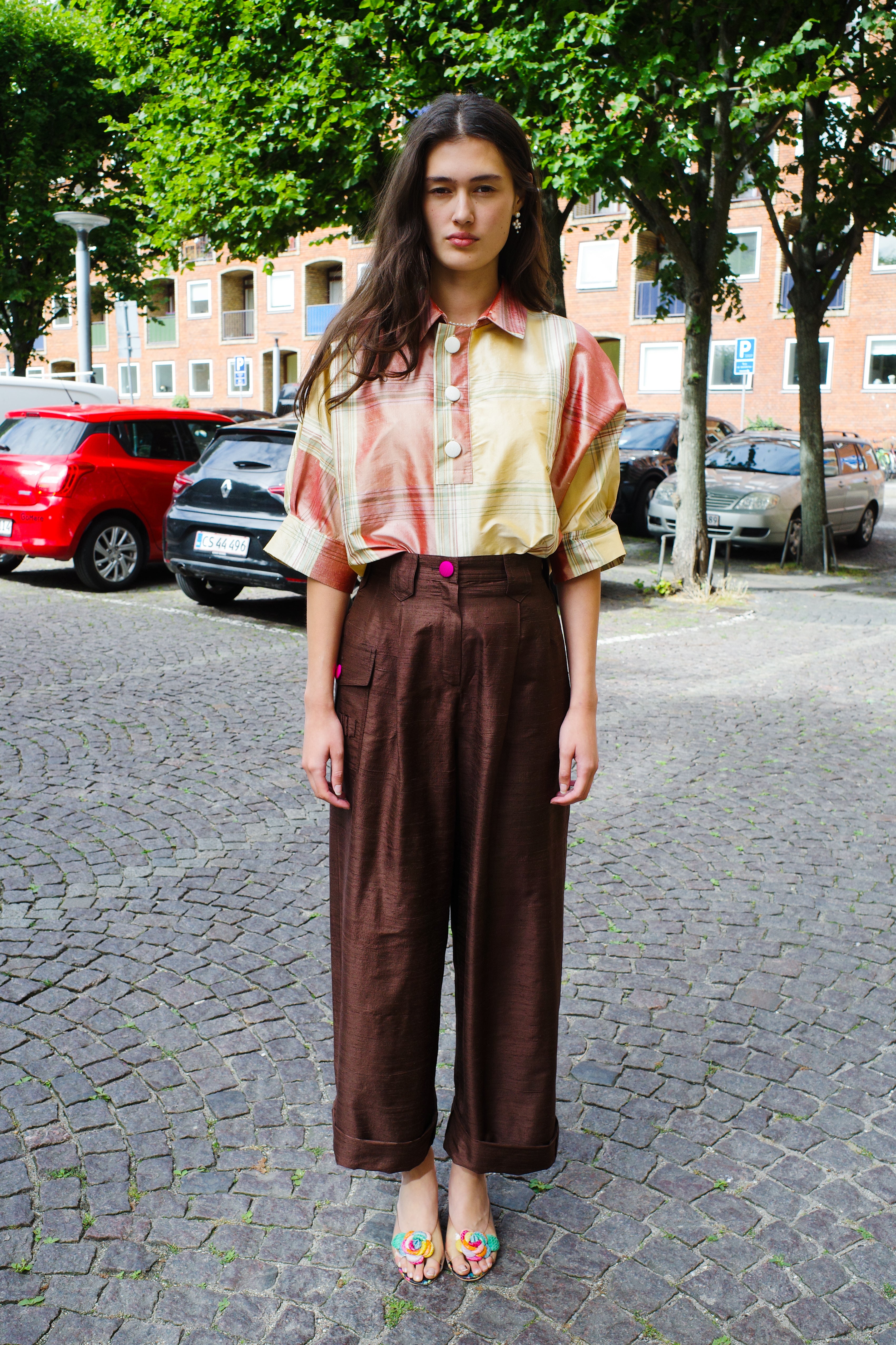 Beatrice Pants brown silk