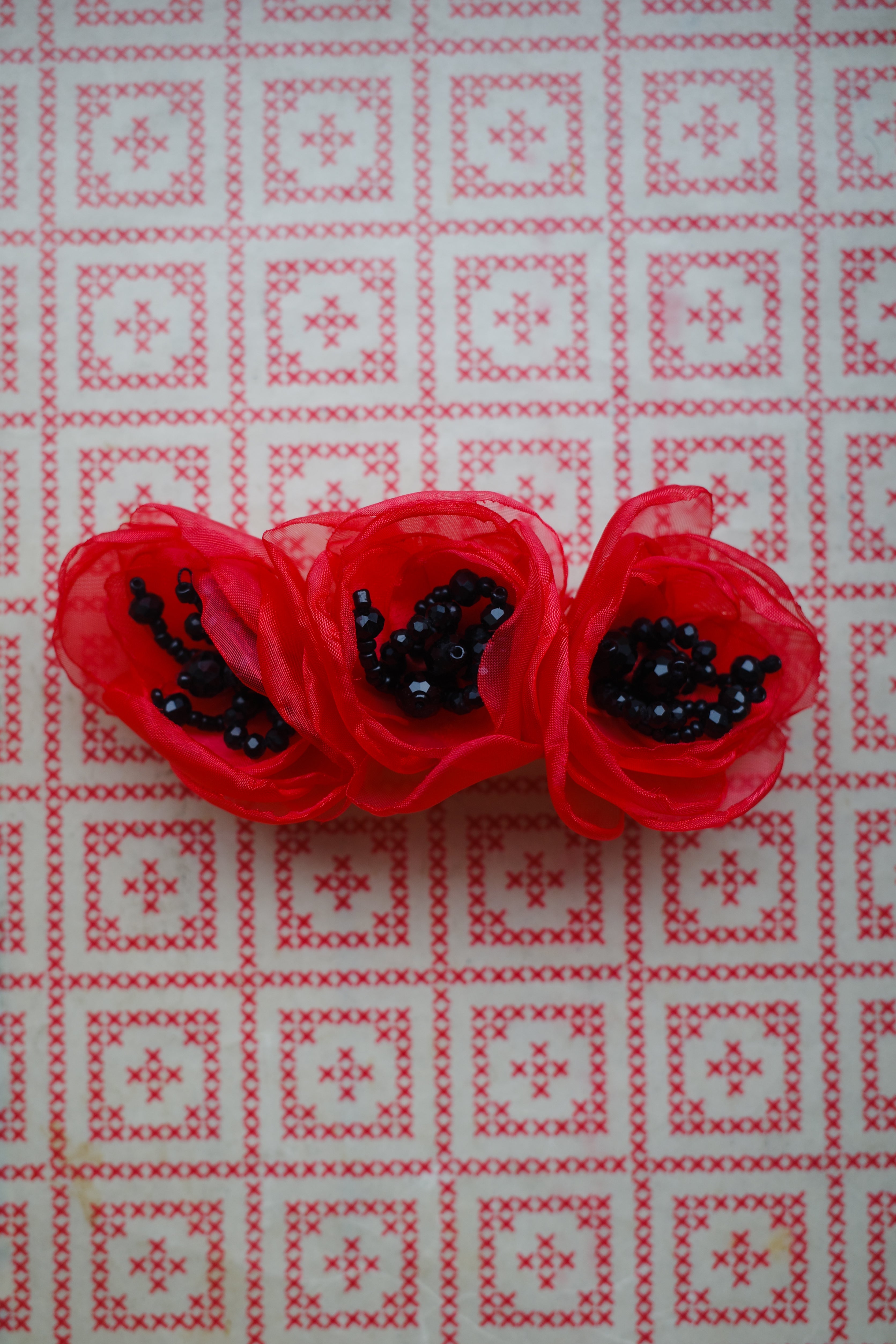 Poppy Barette Clip - Red