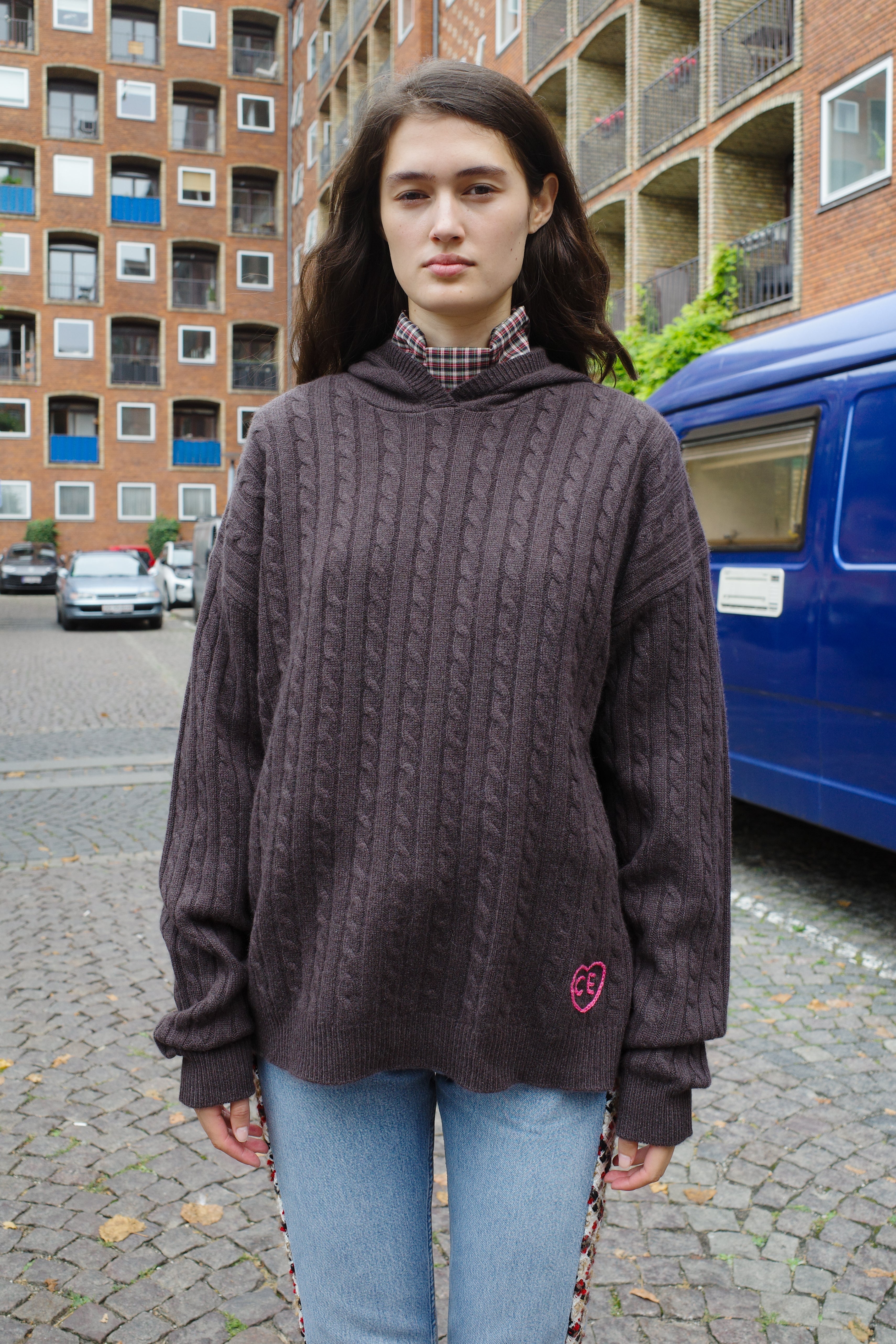 Kimberly Cable Hoodie Cashmere Brown