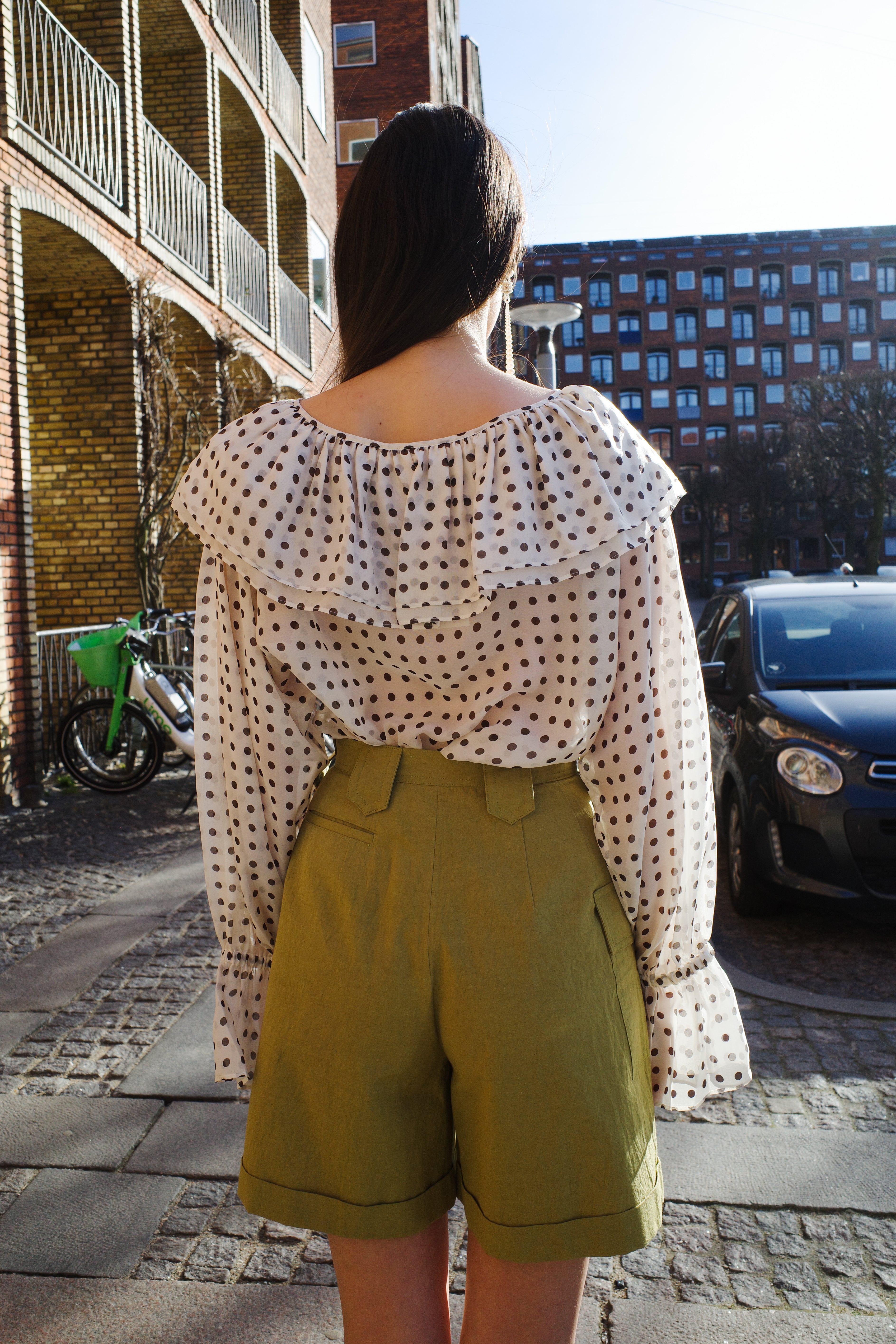 Ursula Blouse - Cream w. Brown dot