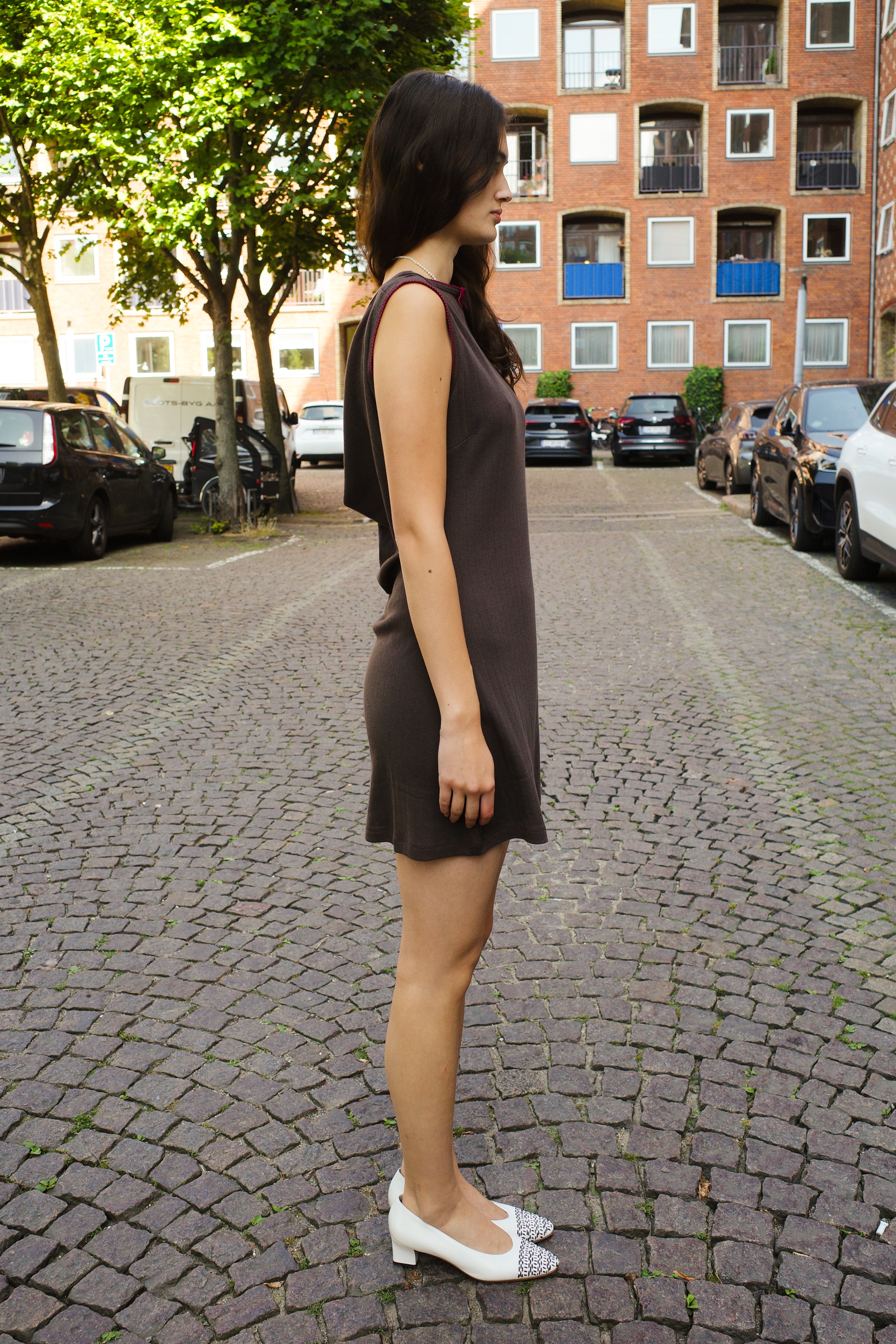 Alexa Jersey Dress - Dark Brown