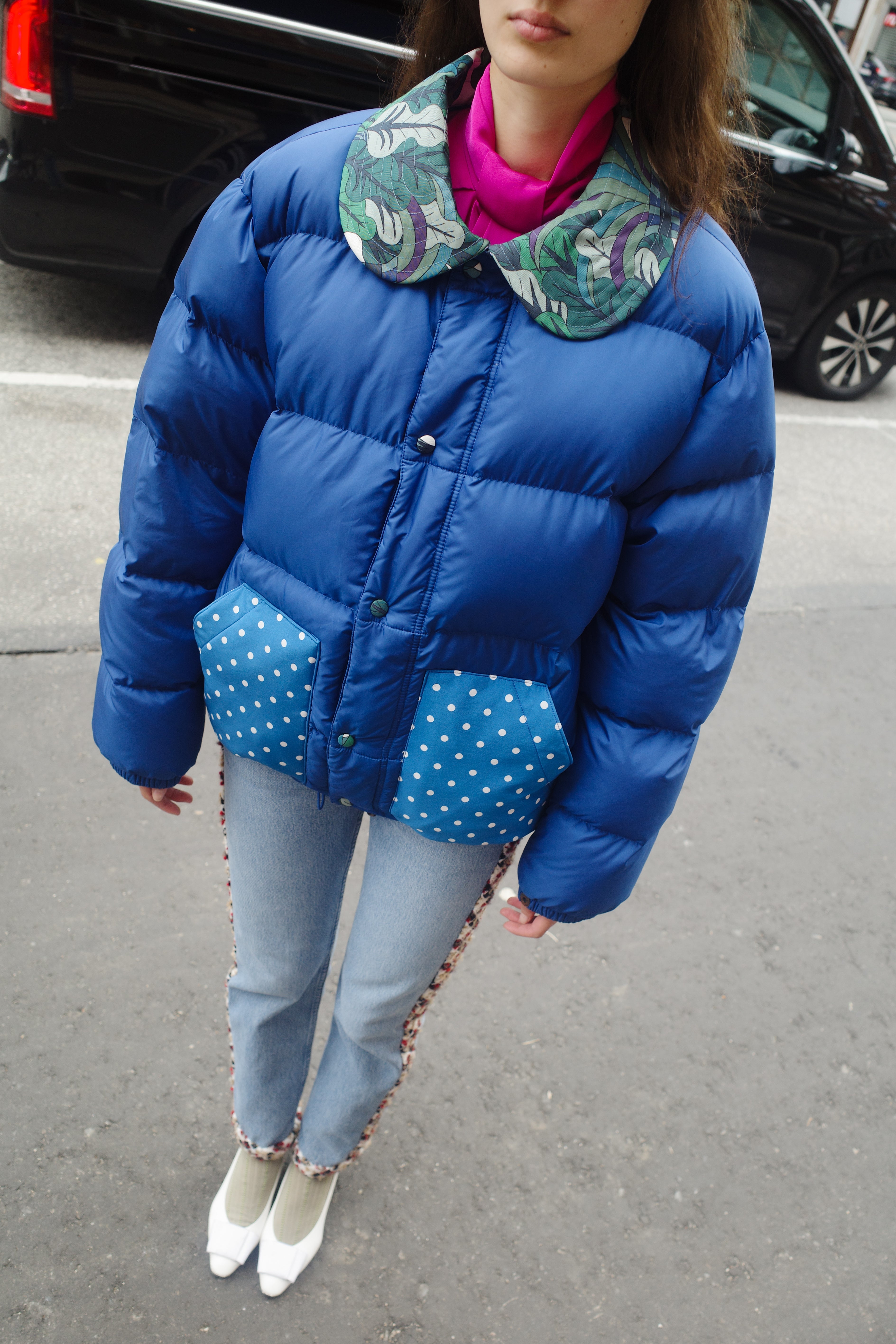 UPCYKLED caro puffer jacket