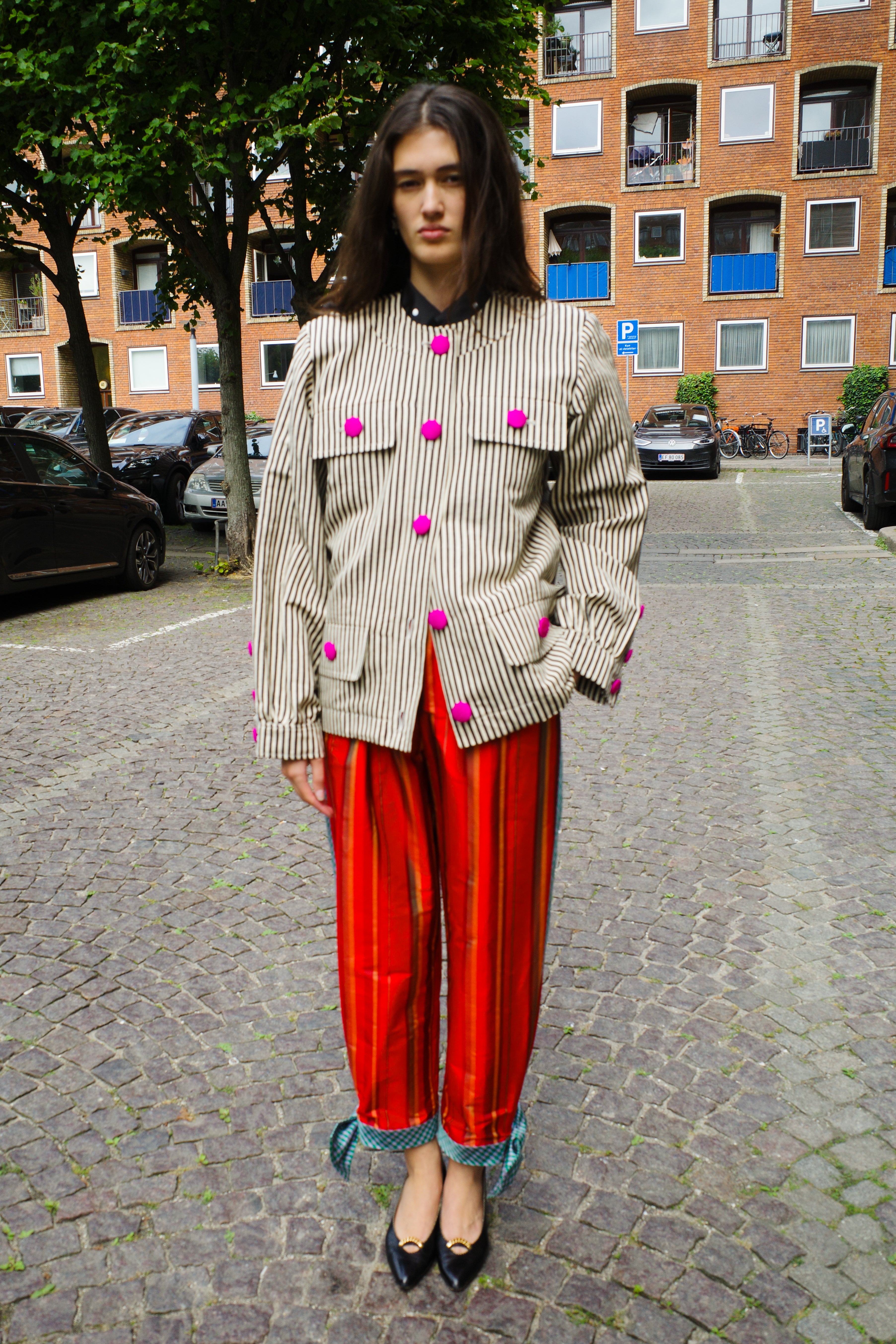 Iggy Jacket AW25 Linen/Cotton MIX Black/White Stripe