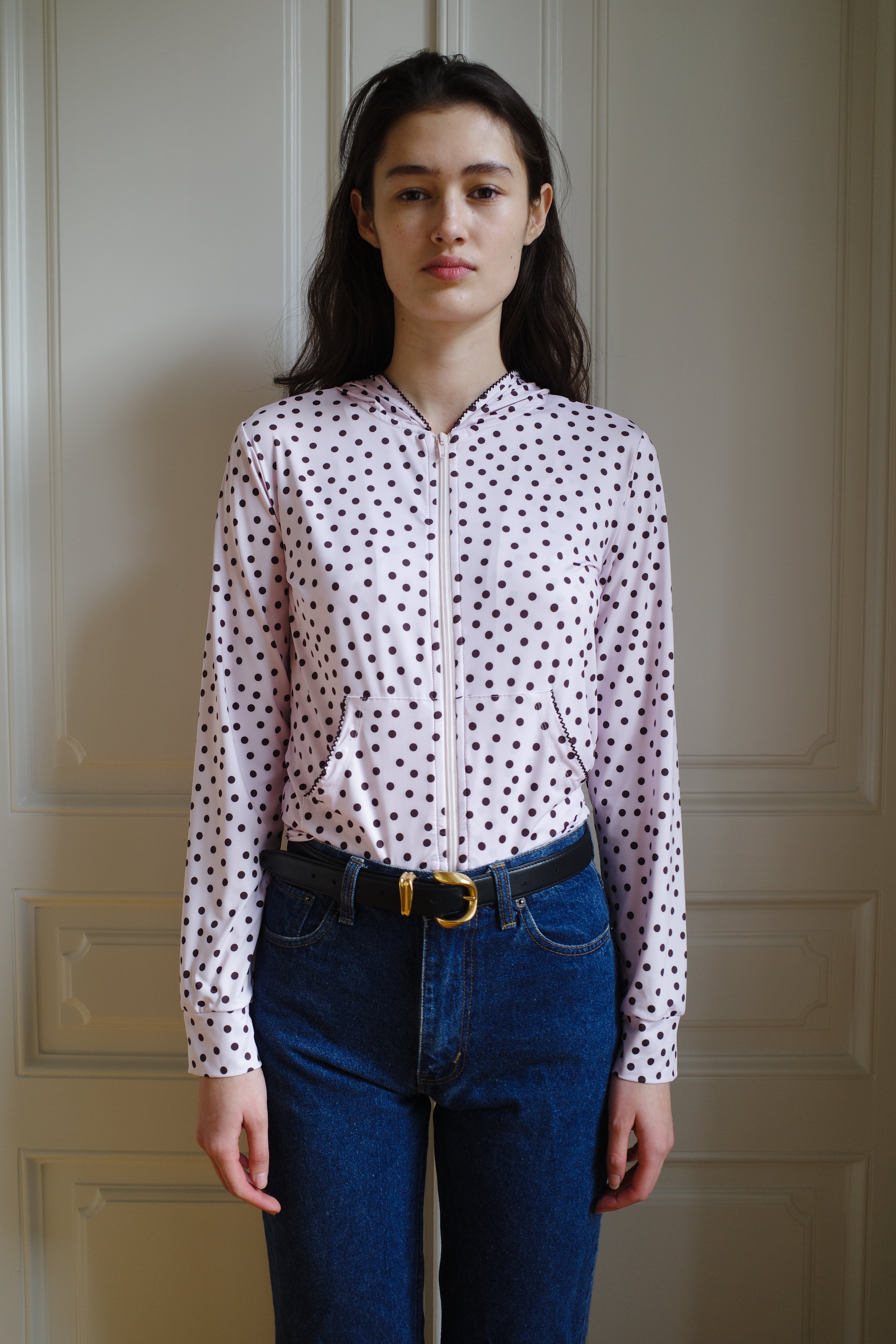 Hoodie Jersey Pink Dots