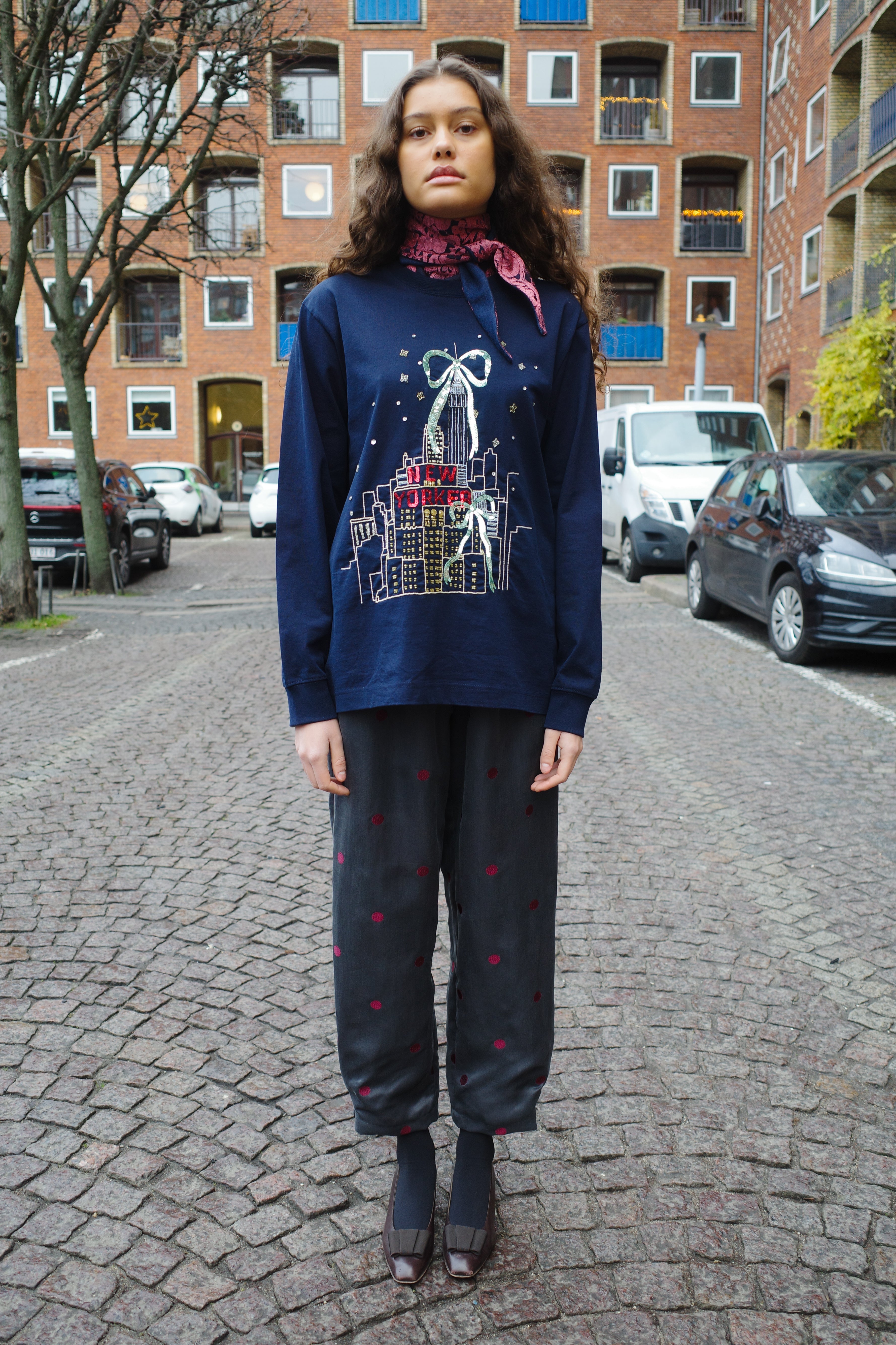 LONG SLEEVE TEE COTTON NAVY