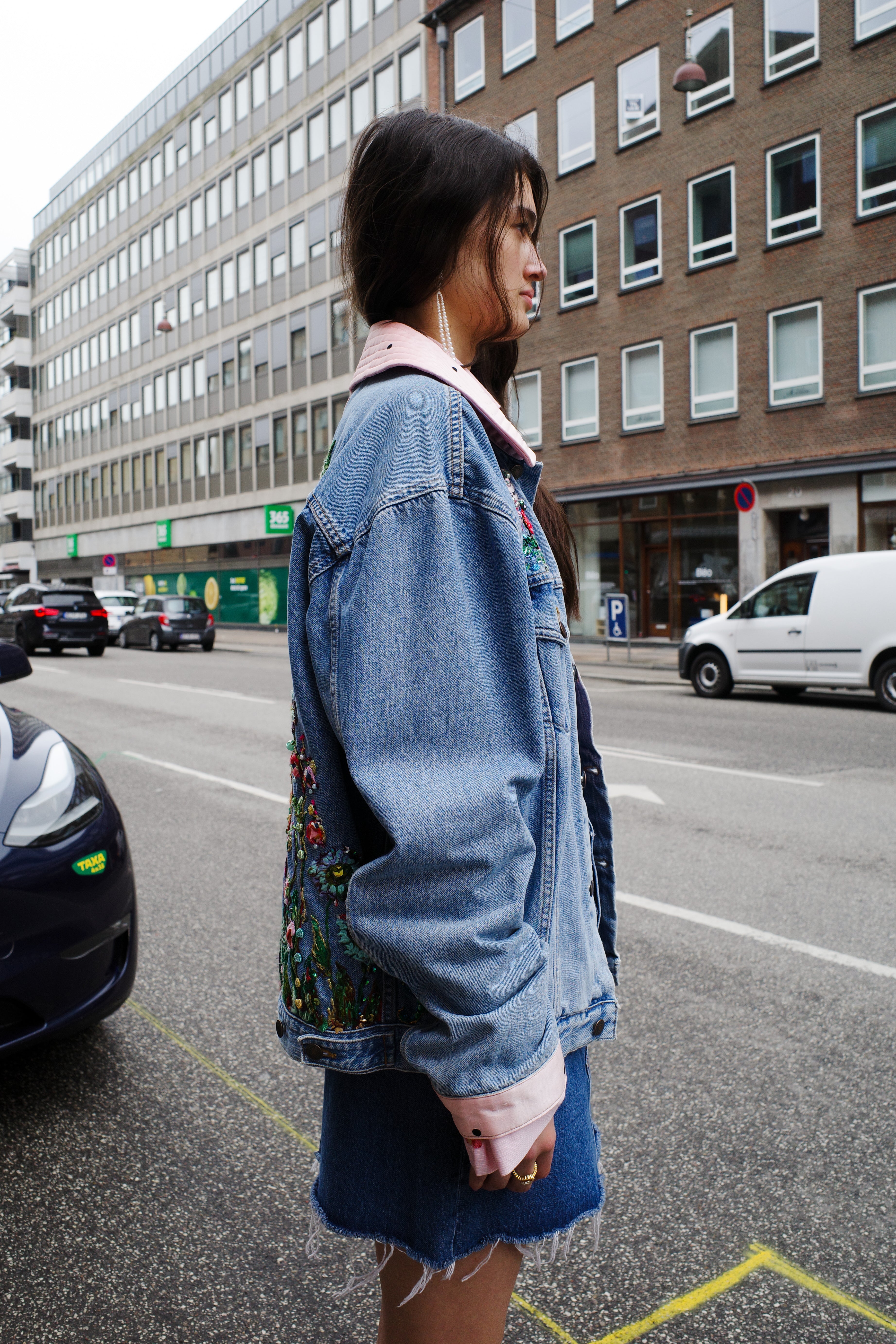 Upcycled Denim Jacket - Hallo Kitty