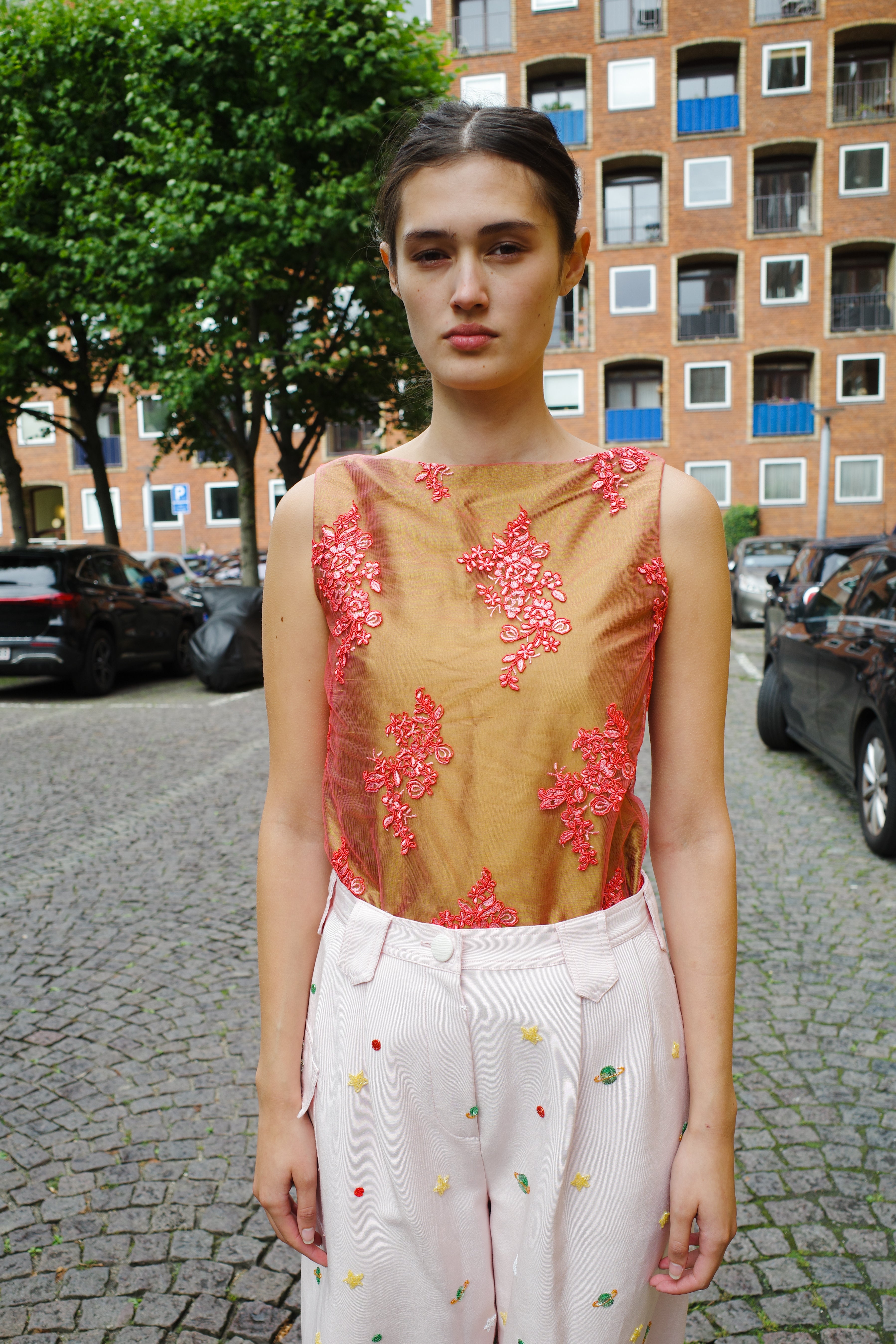 Coco Top silk taffeta and lace