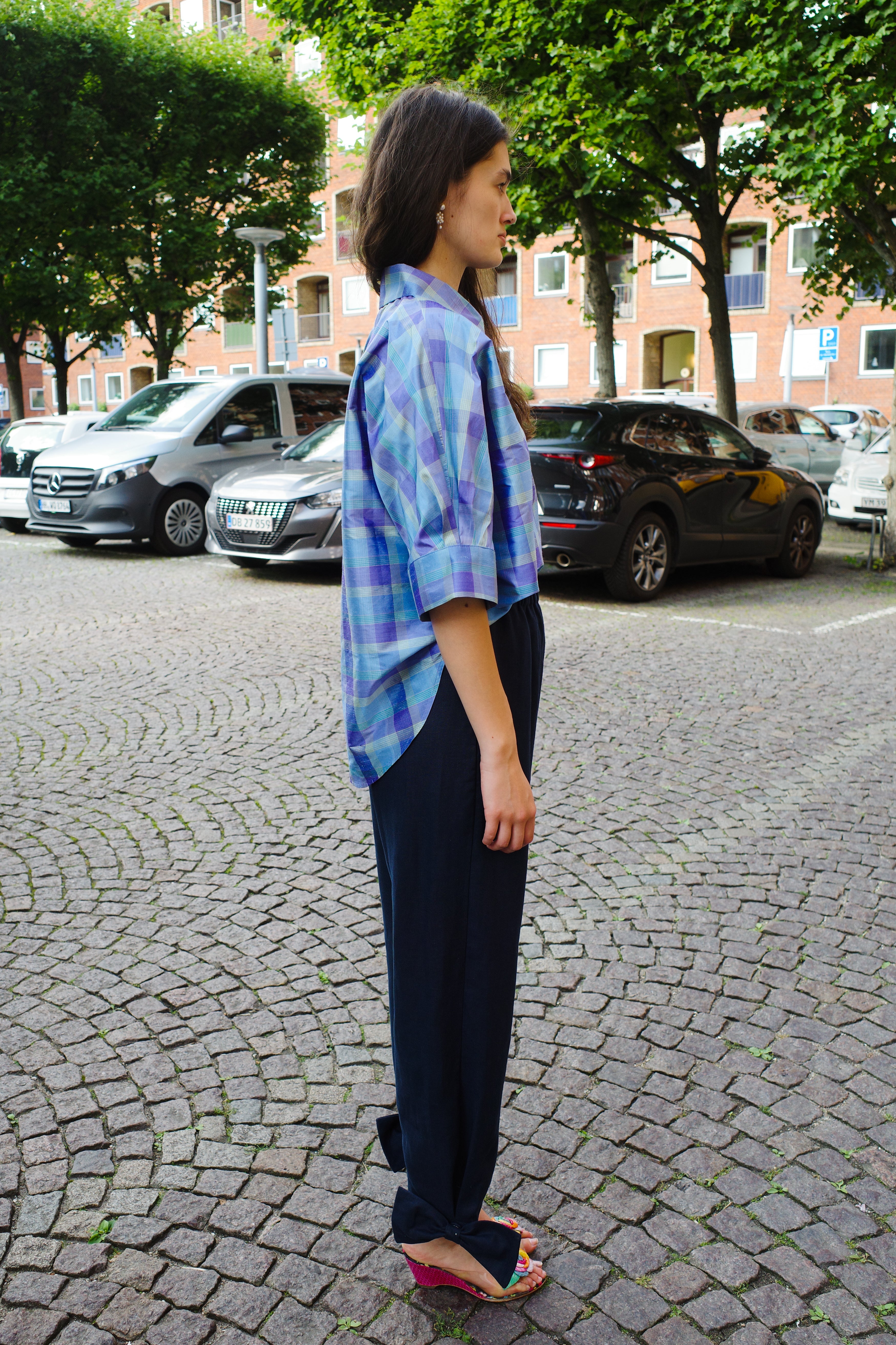 Coco Pants w. Bows Textiles Linen Navy