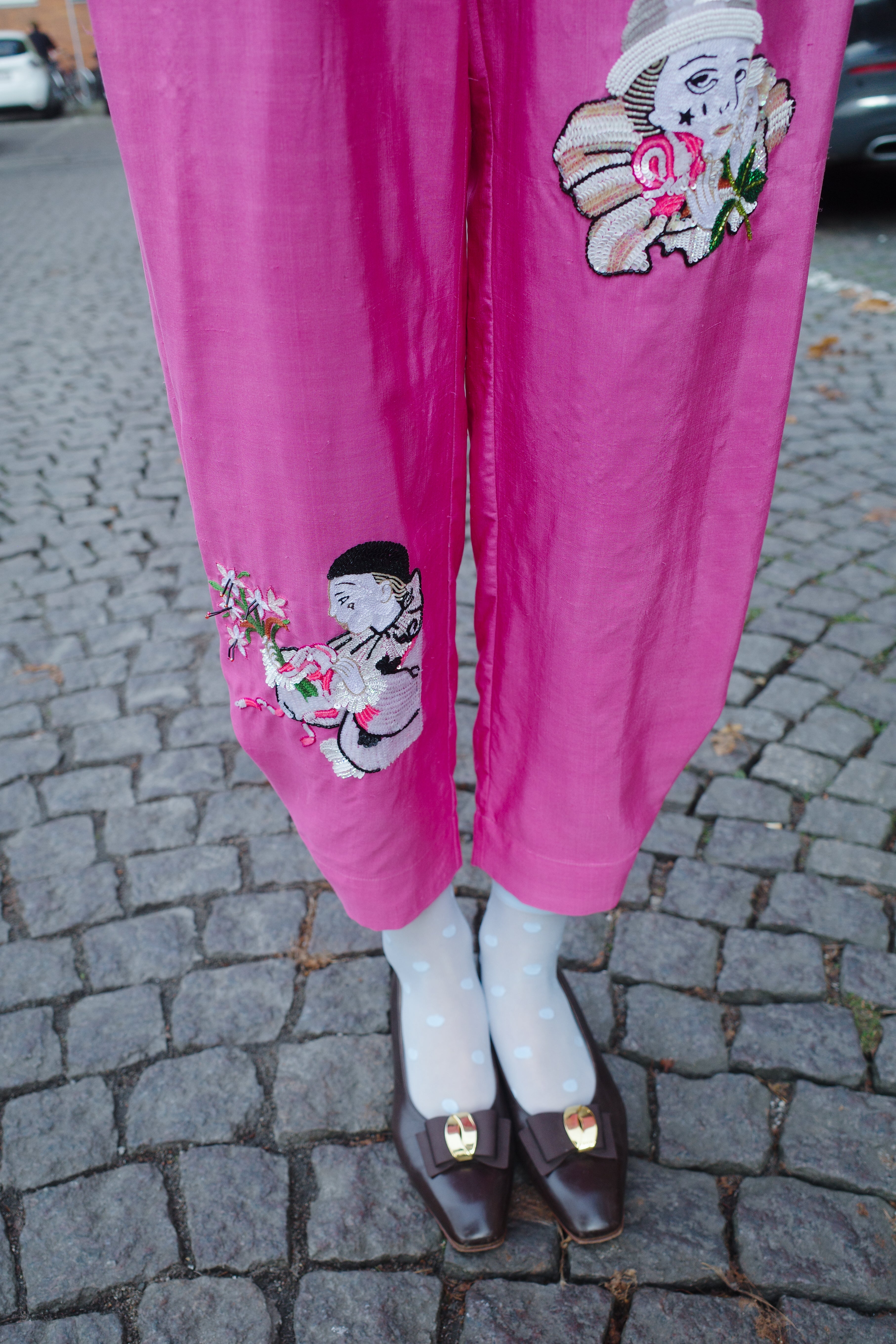 Coco Pants Silk Taft Embroidery