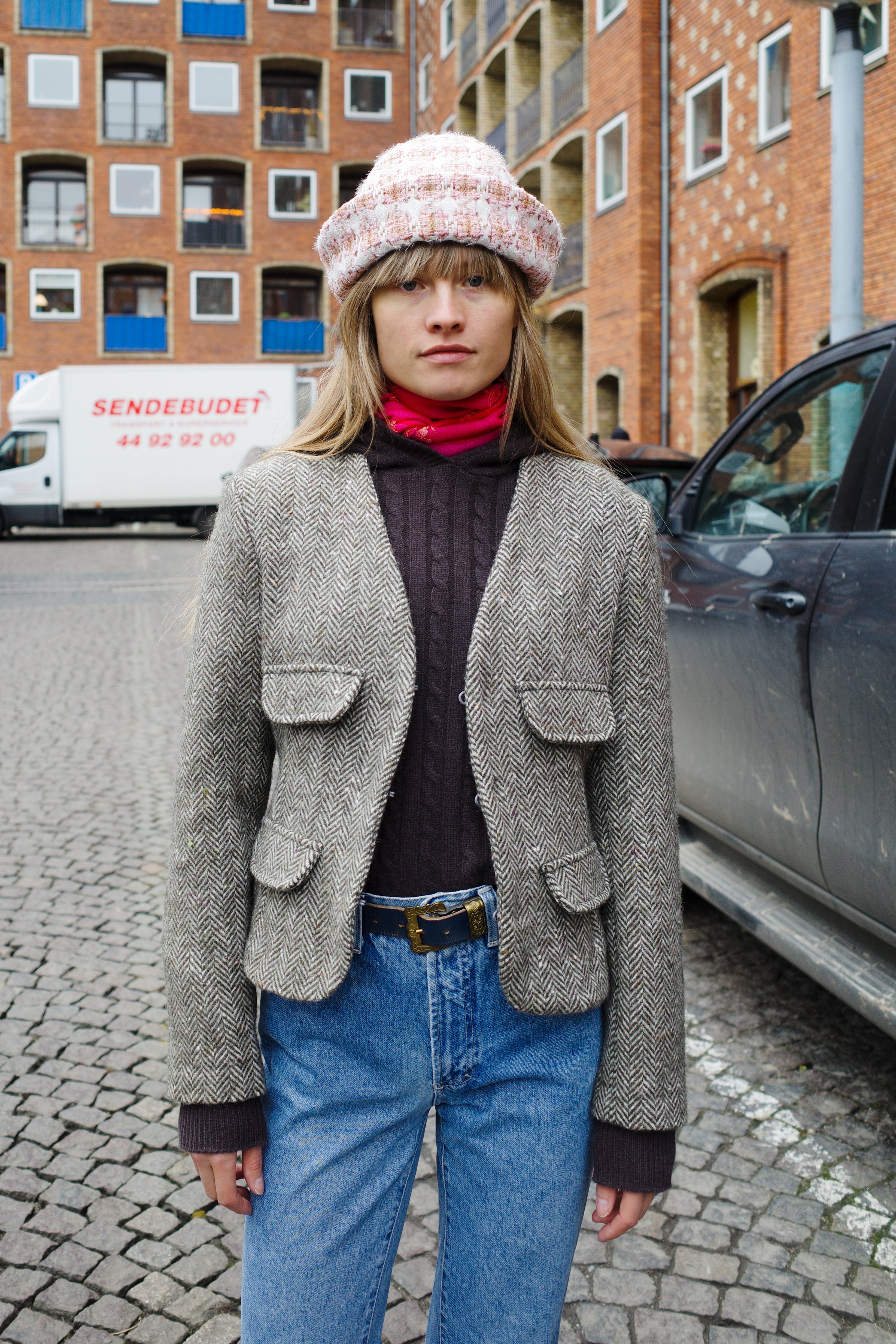 Tusnelda Harlequin Wool Brown Herrington Bone