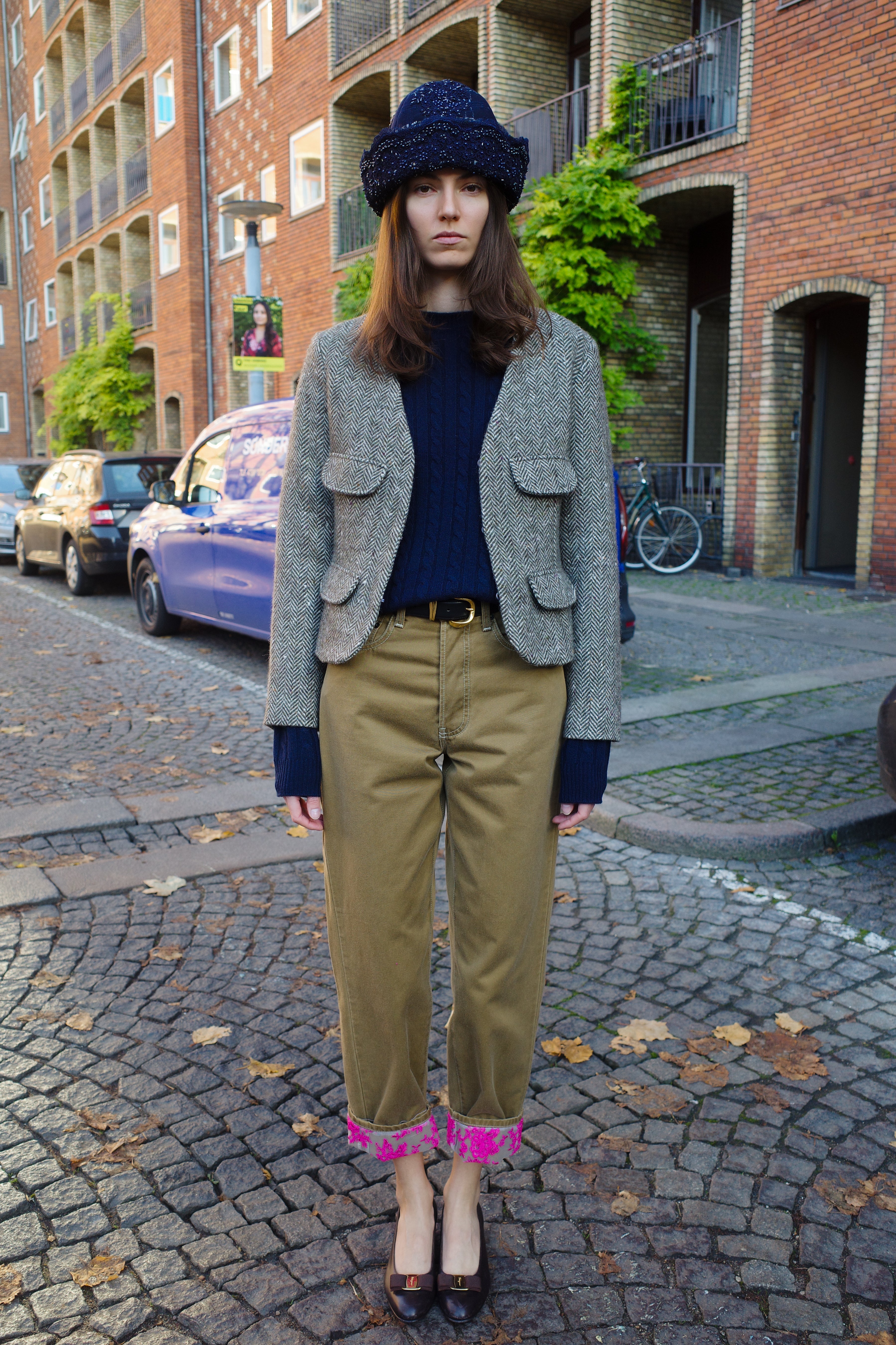 Tusnelda Harlequin Wool Brown Herrington Bone