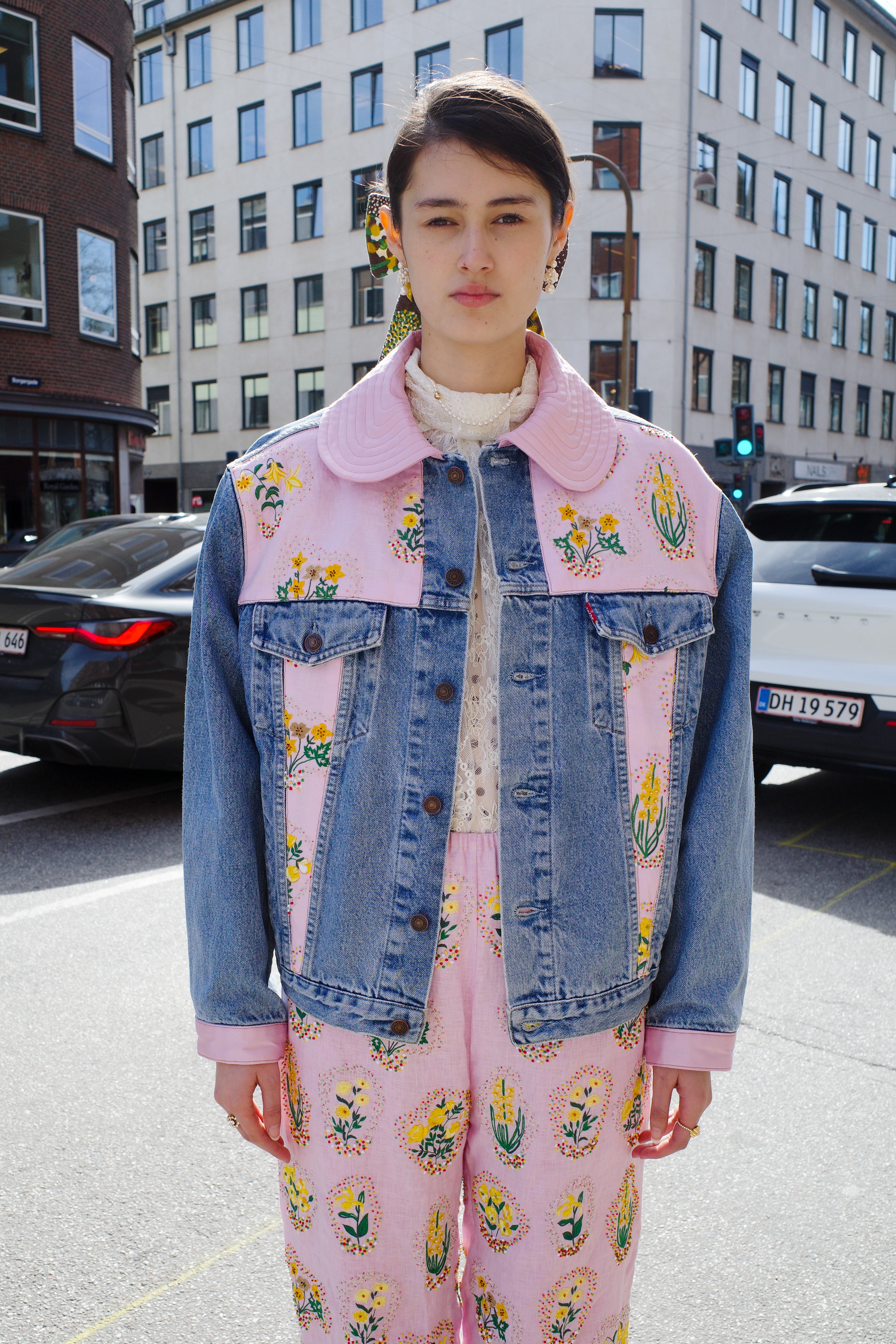 Upcycled Denim Jacket - Circus Clowns