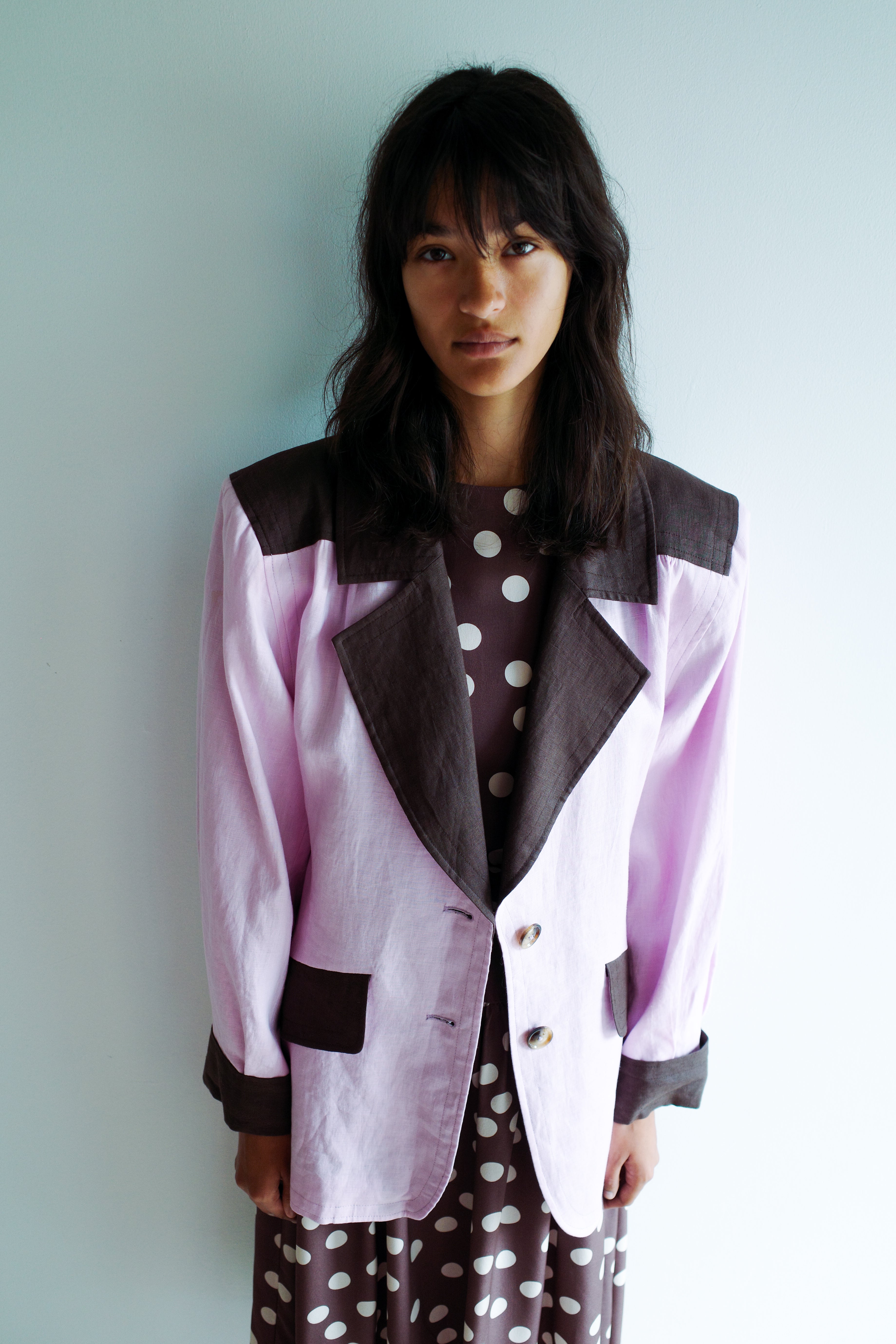 Selma Jacket - Pale Pink Linen