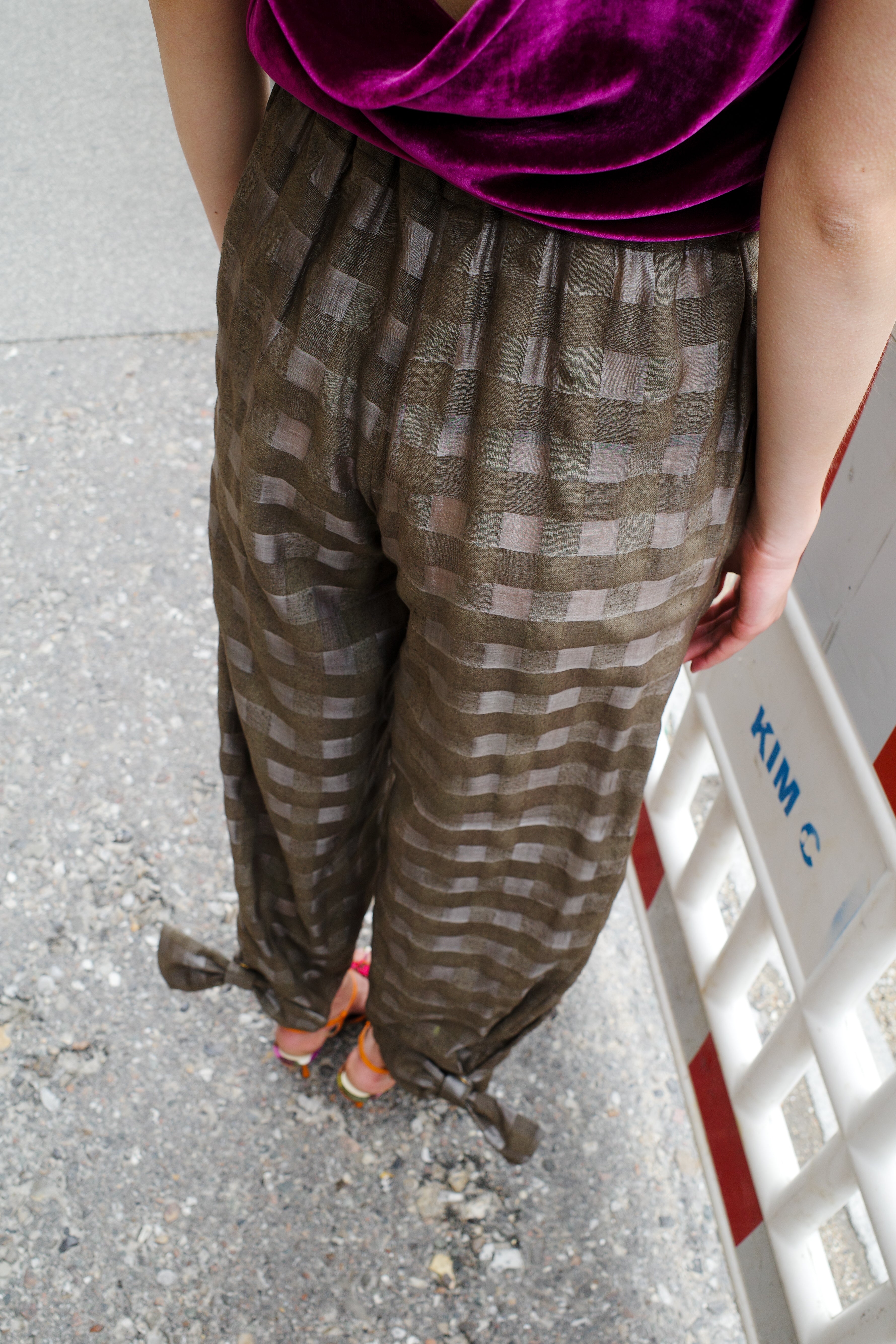 Coco Pants checked Indian 100 % silk