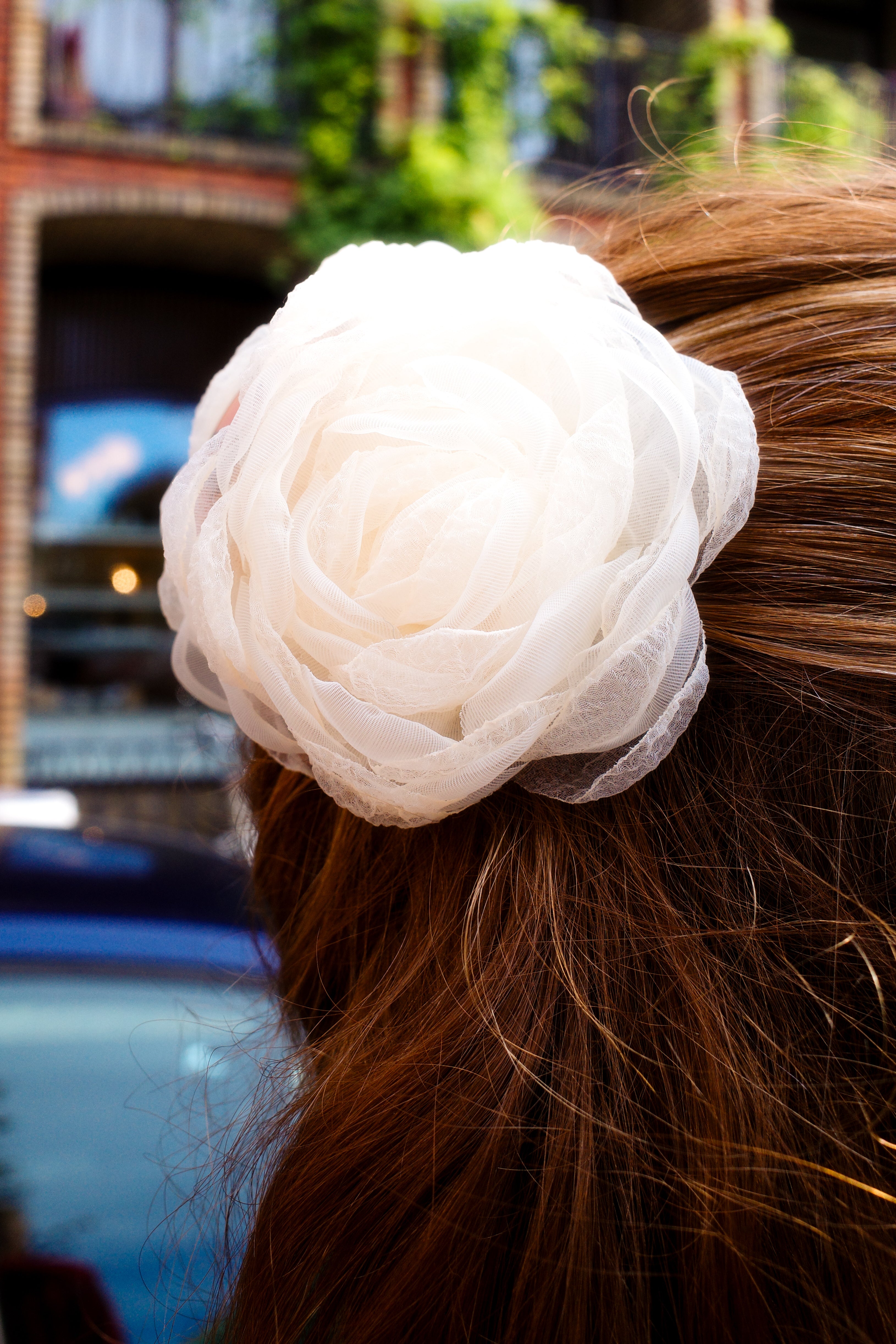 Tulle Rosie Hair Clip - White
