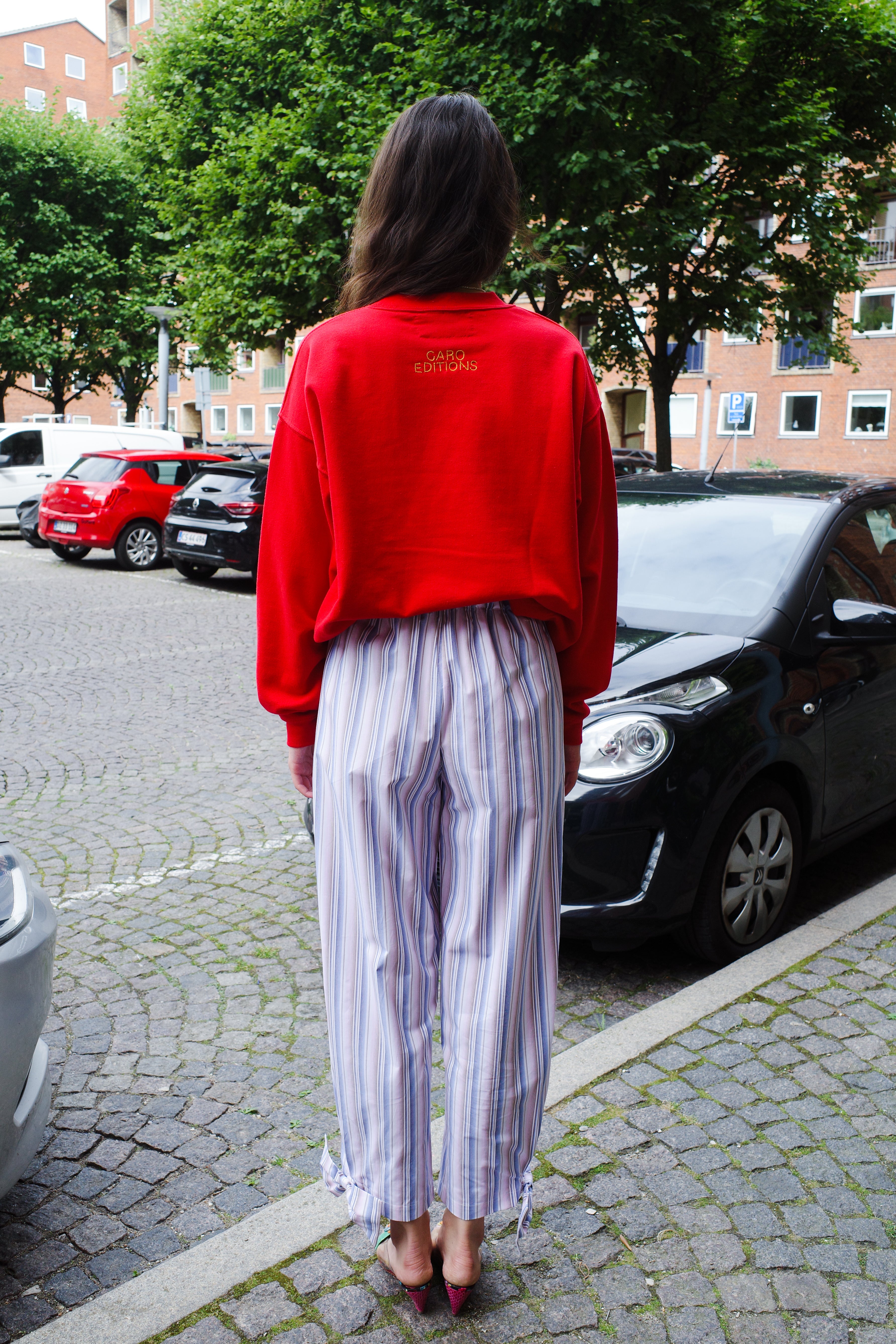 Coco Pants stripe cotton poplin