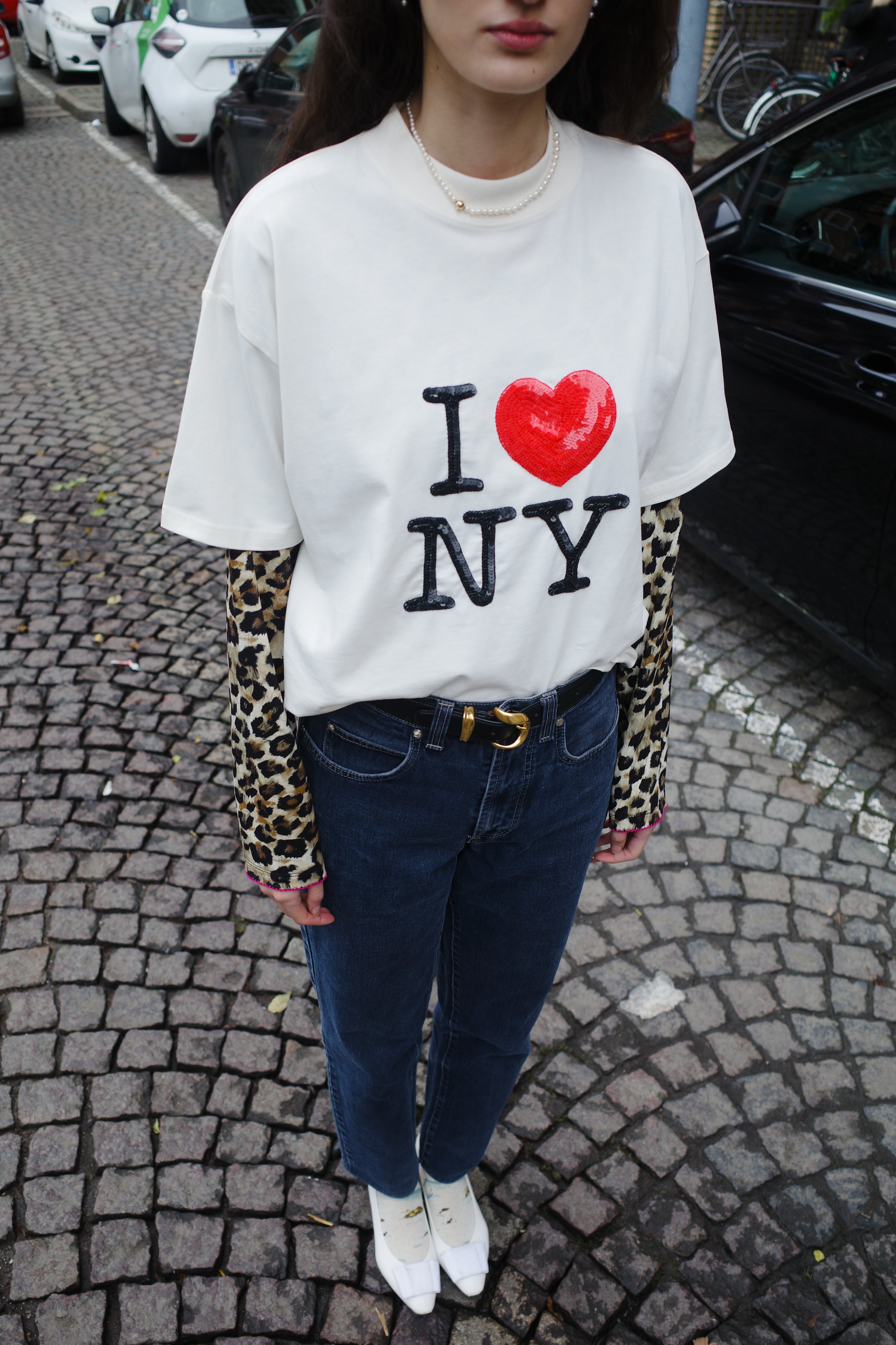 FREDDIE T-SHIRT COTTON OFF WHITE - I LOVE NY