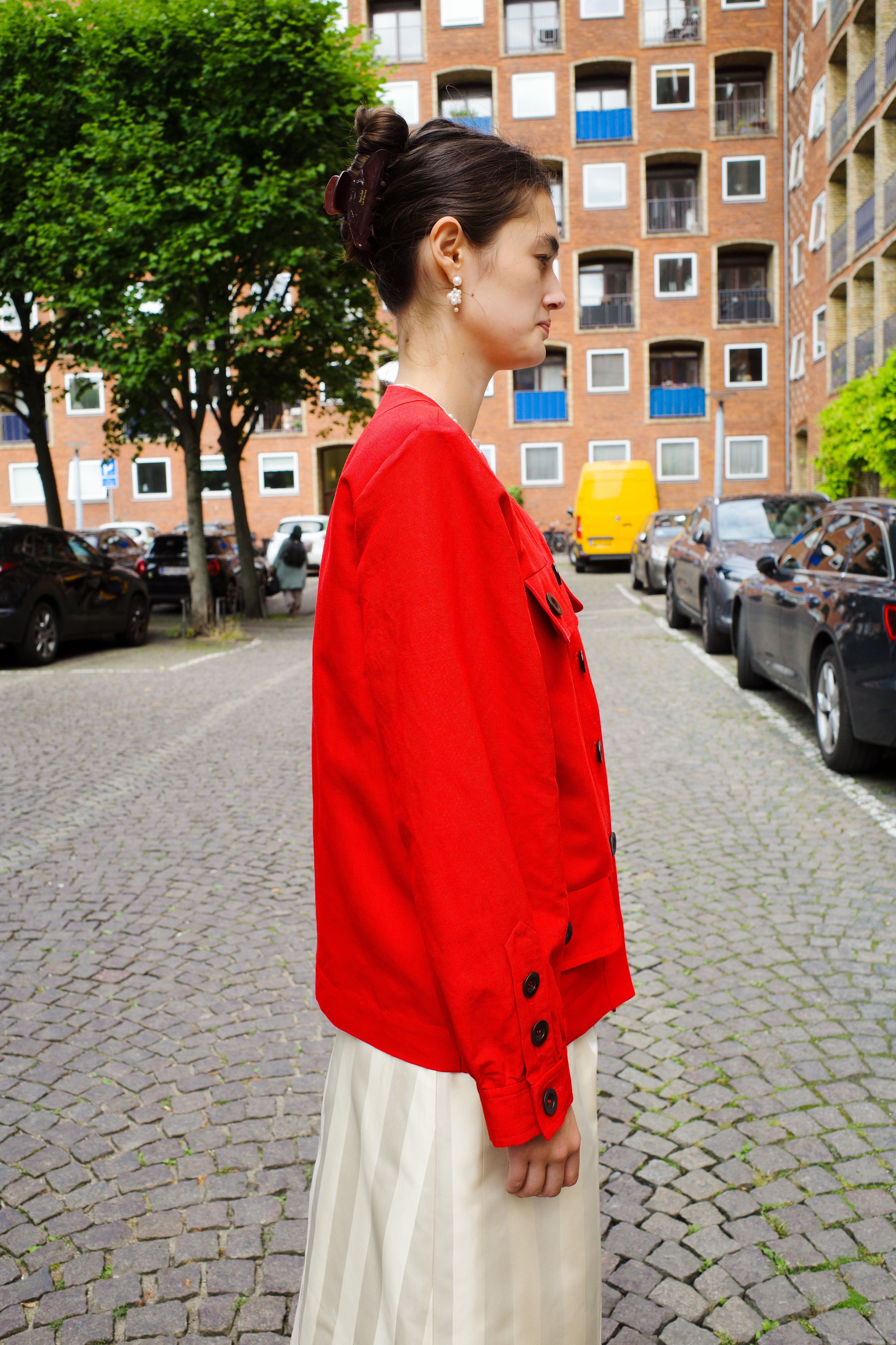 Iggy Jacket Linen Red