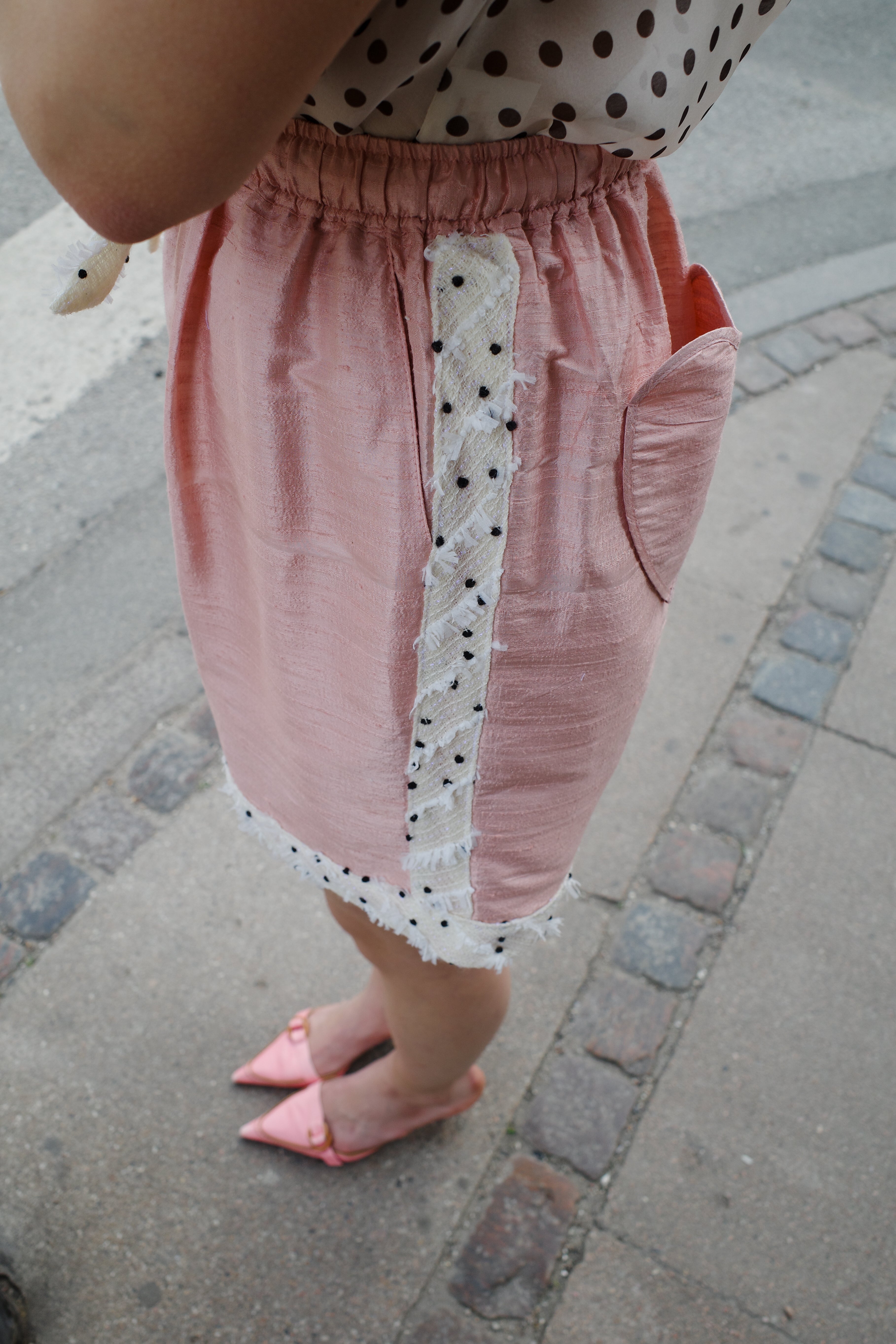 Coco shorts with heart - pale silk