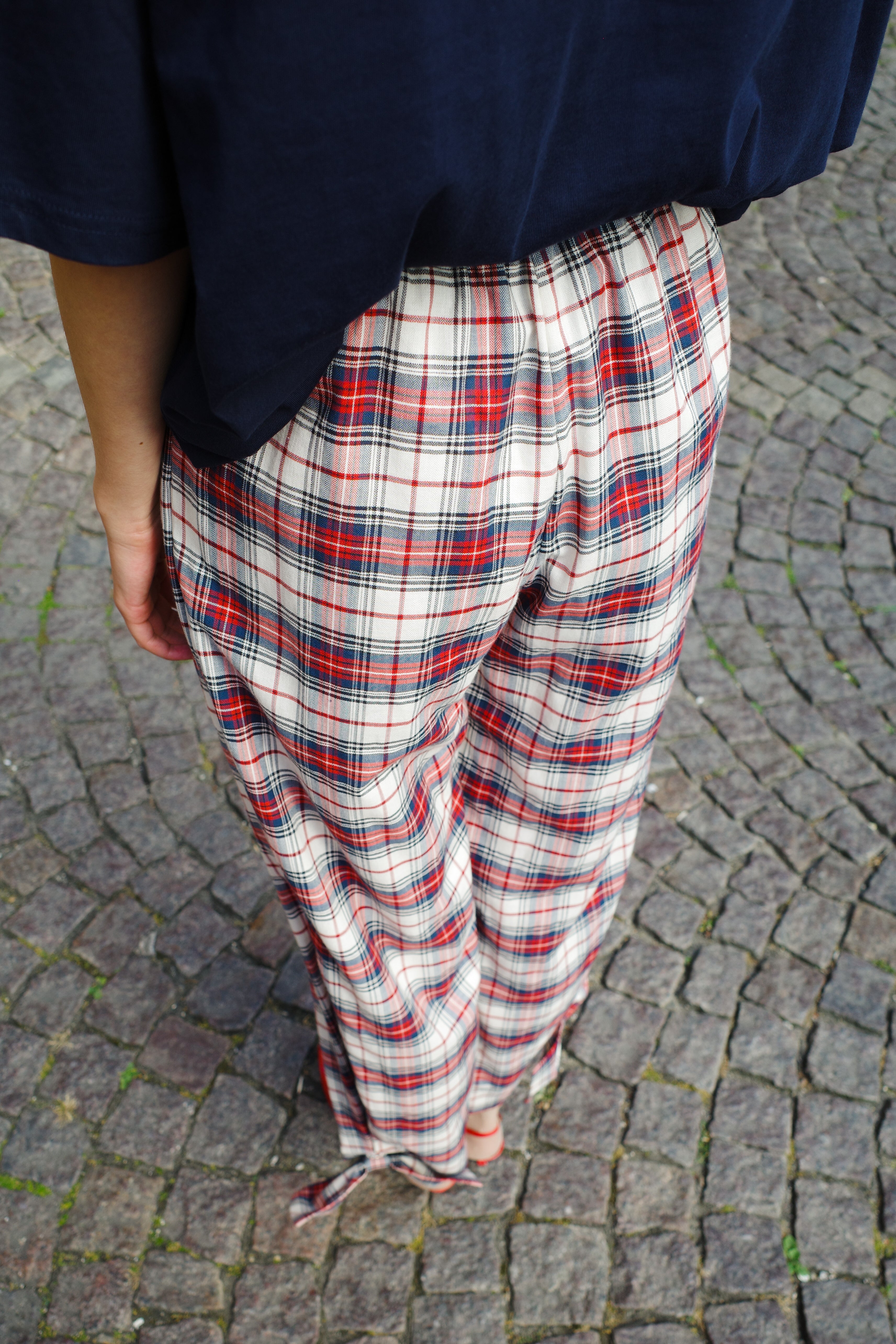 Coco Pants w. Bows Cotton Red/White/Blue/ Check
