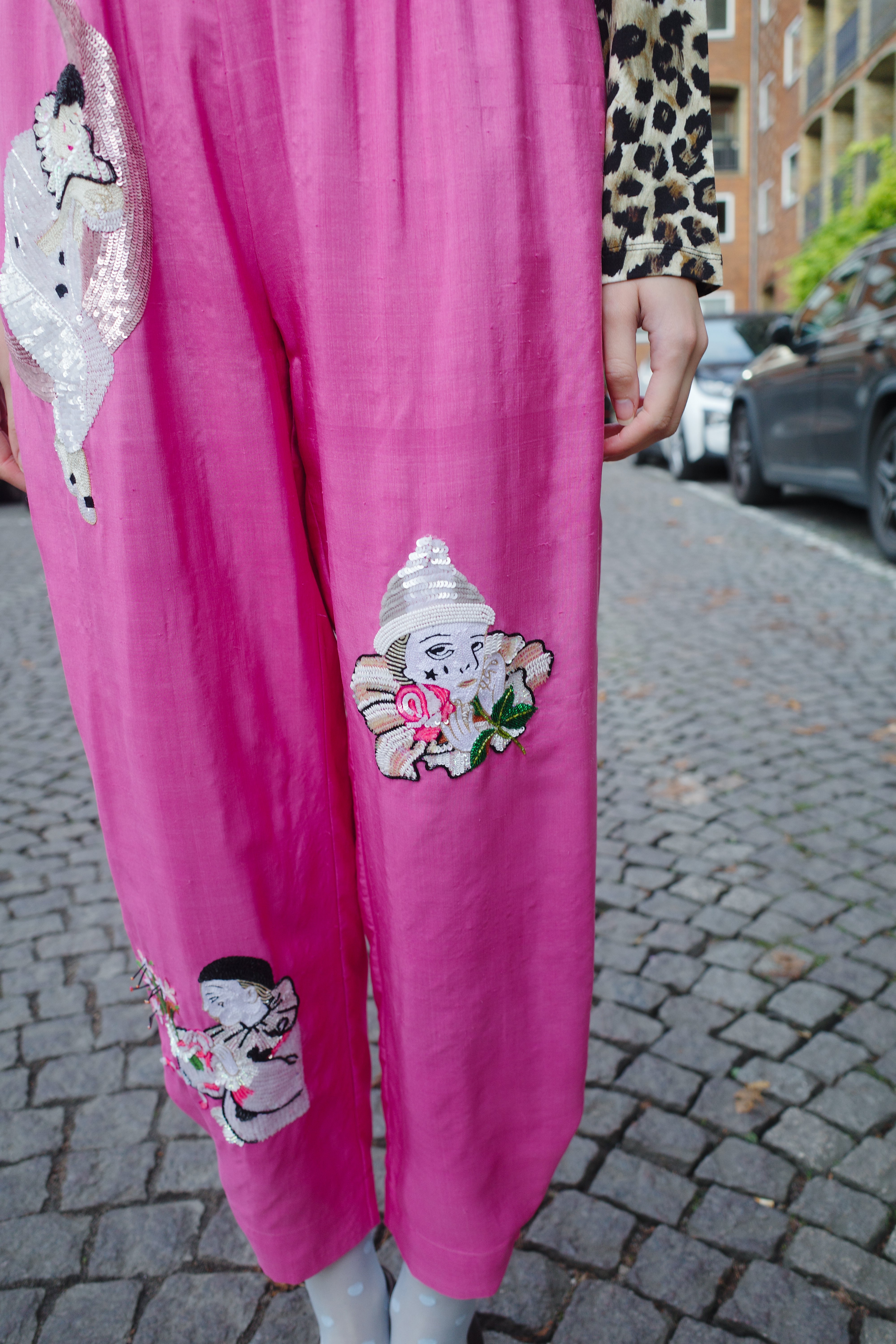 Coco Pants Silk Taft Embroidery