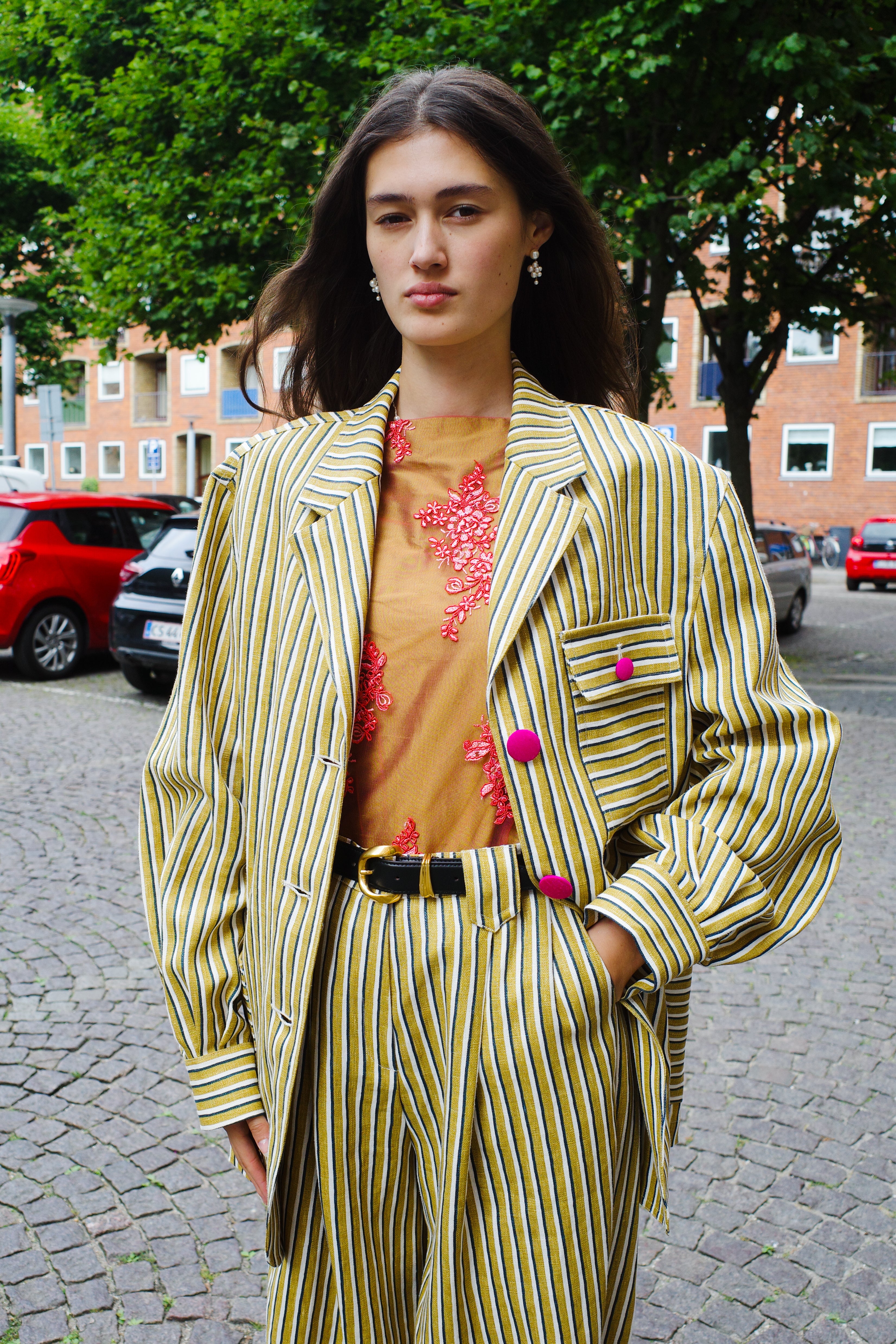 Frederik Jacket Tapet Cafe Mustard Stripe