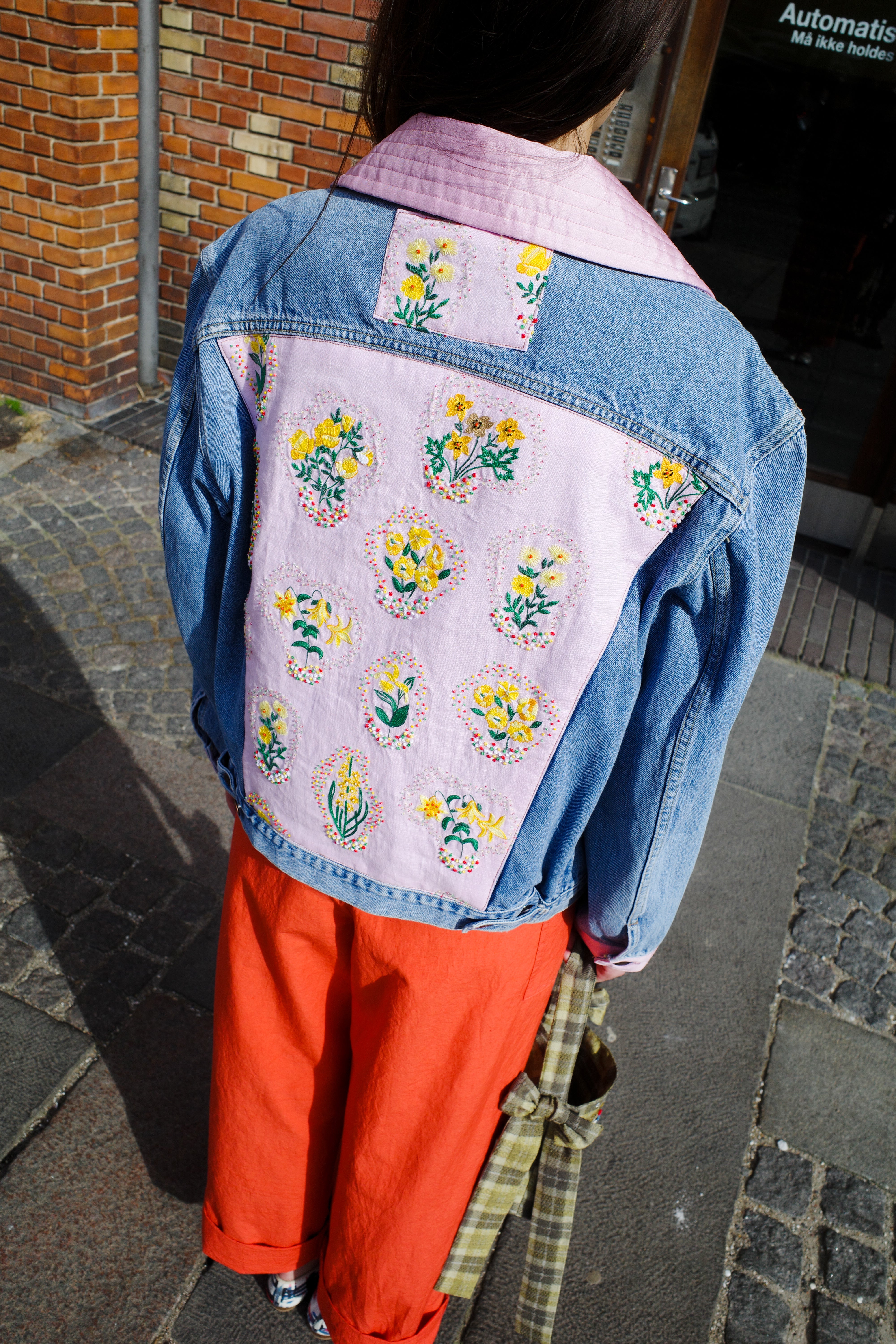 Upcycled Denim Jacket - Circus Clowns