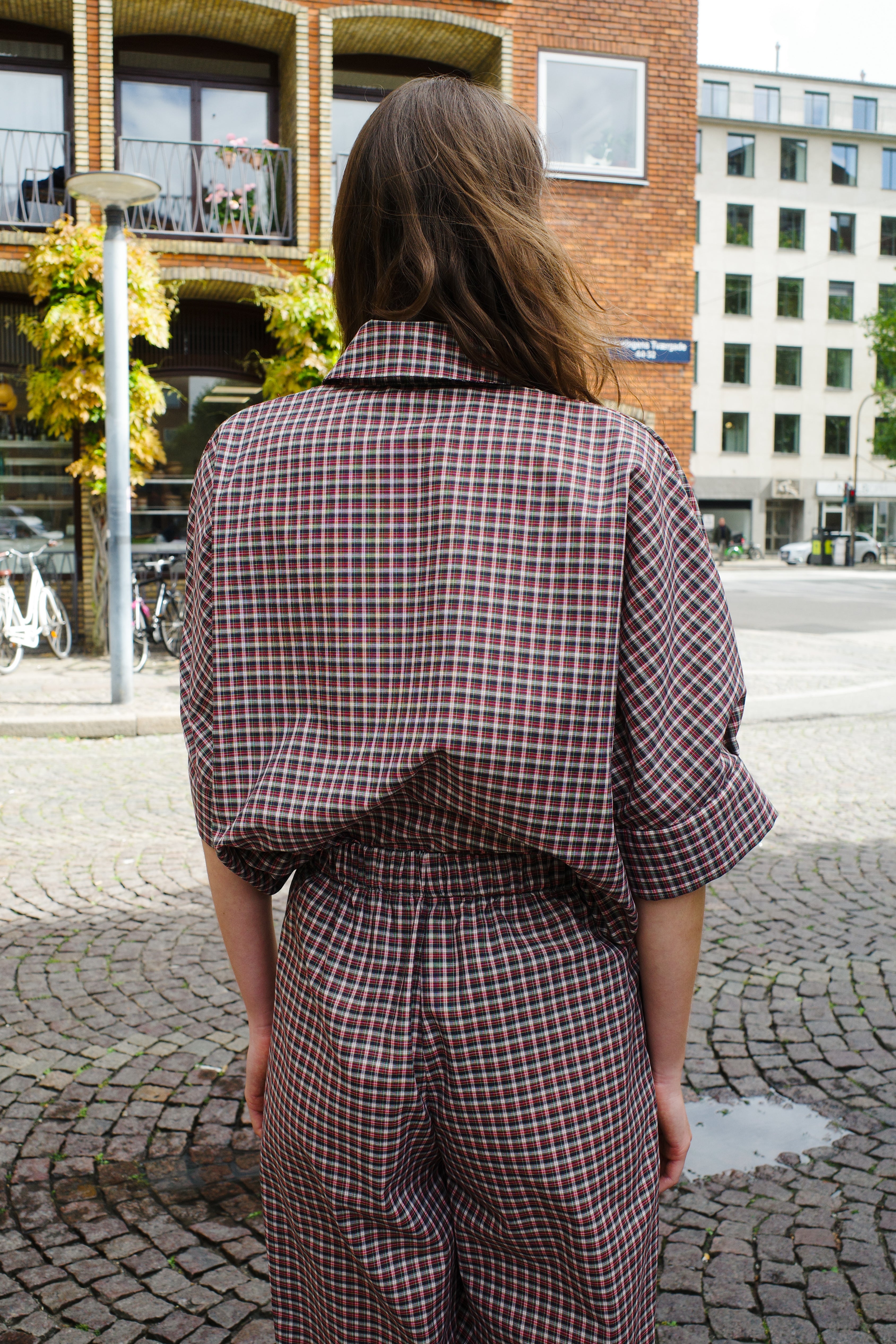 Lisbeth Blouse Cotton Black/Red Check