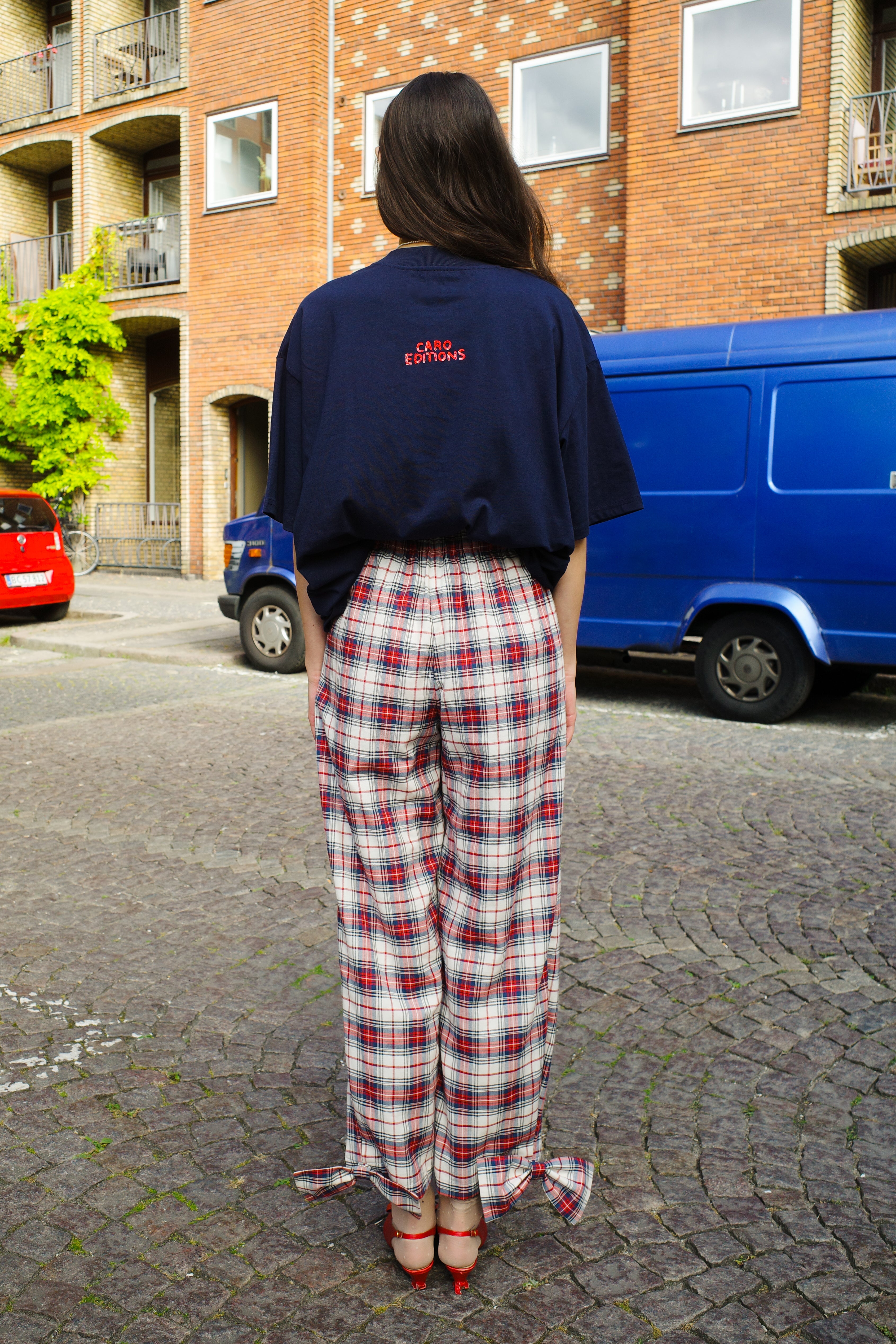 Coco Pants w. Bows Cotton Red/White/Blue/ Check