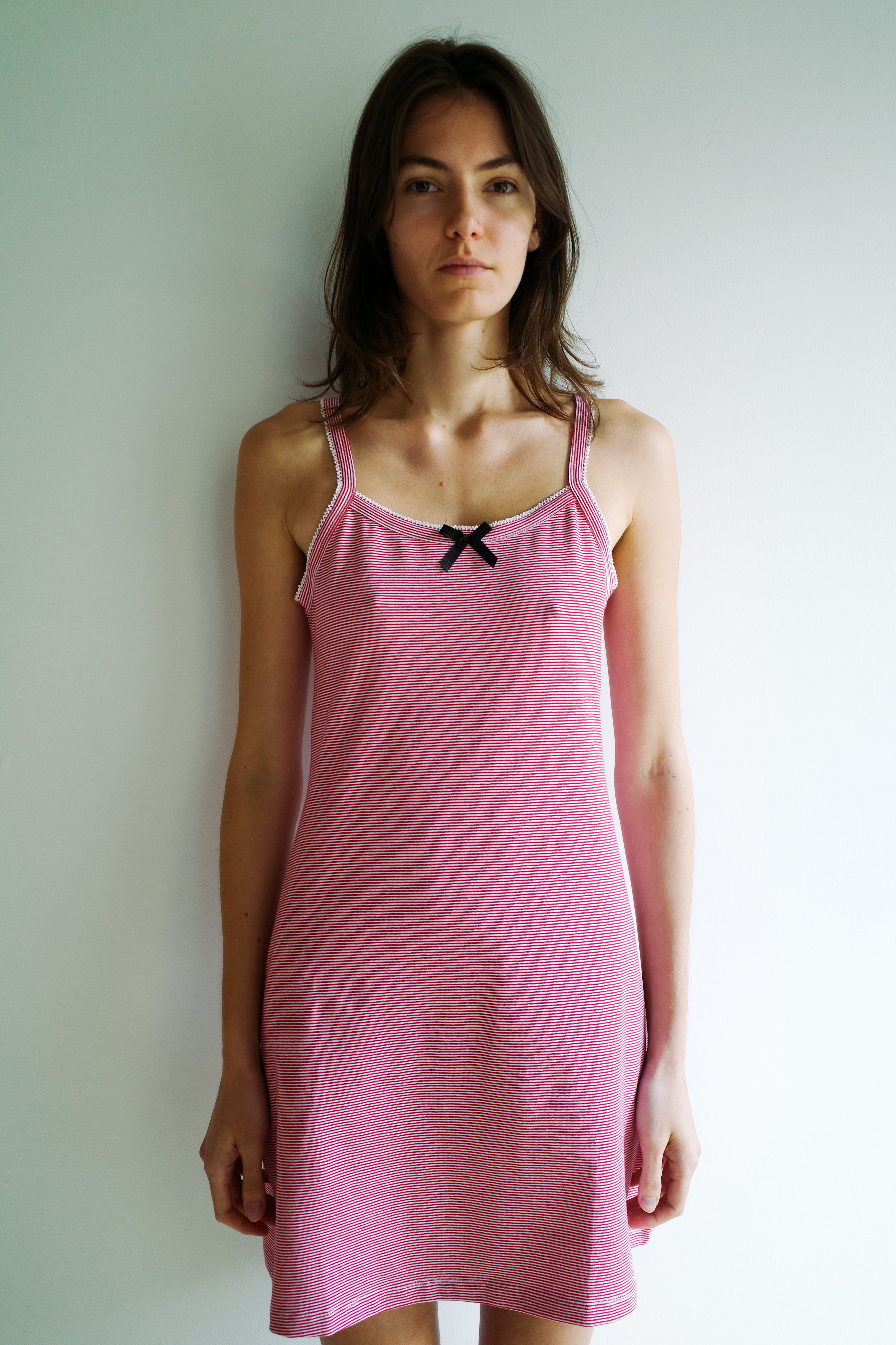 Caro Slip Dress - Red White stripe