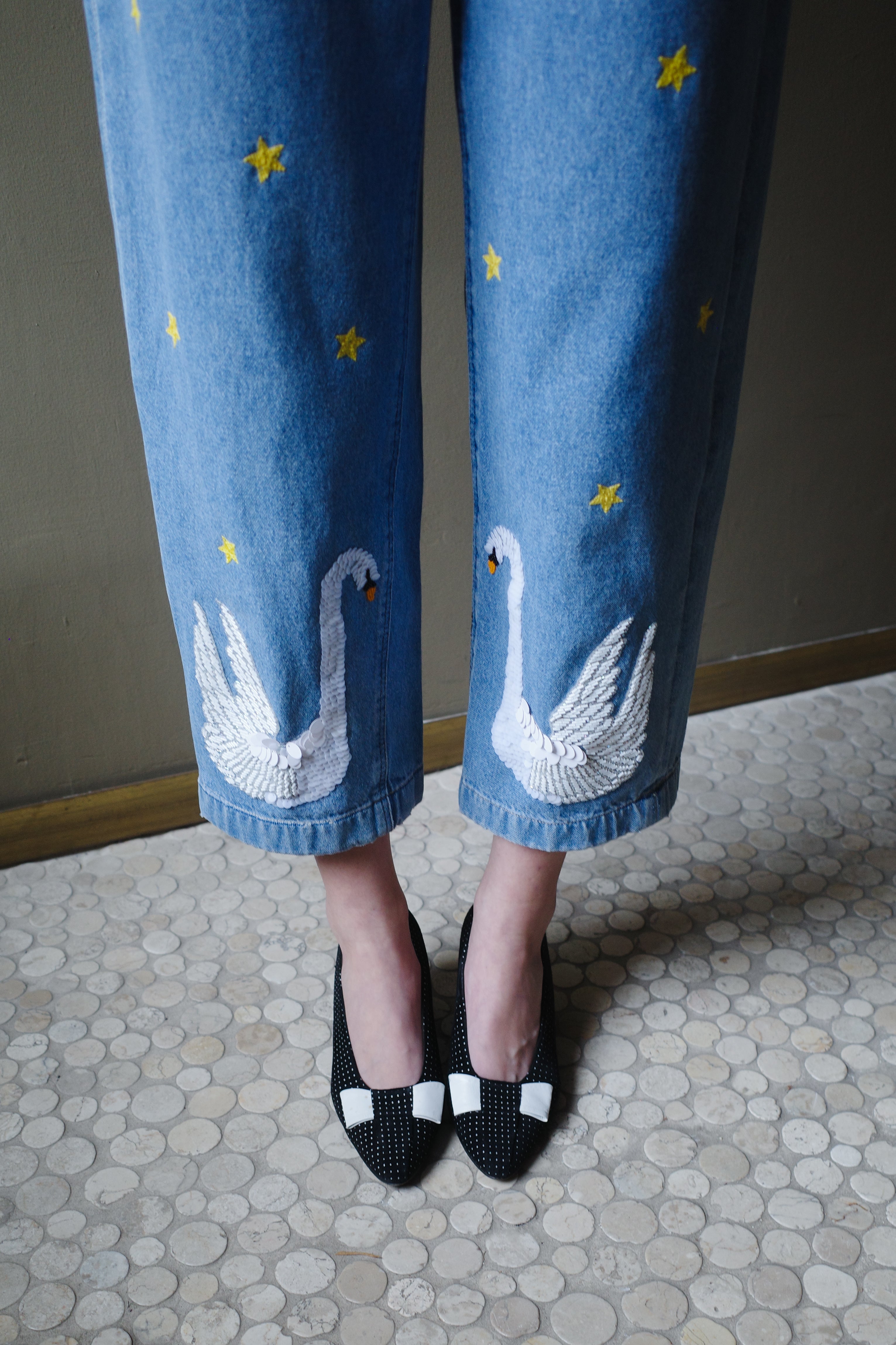 Upcycled denim jeans - One of a kind