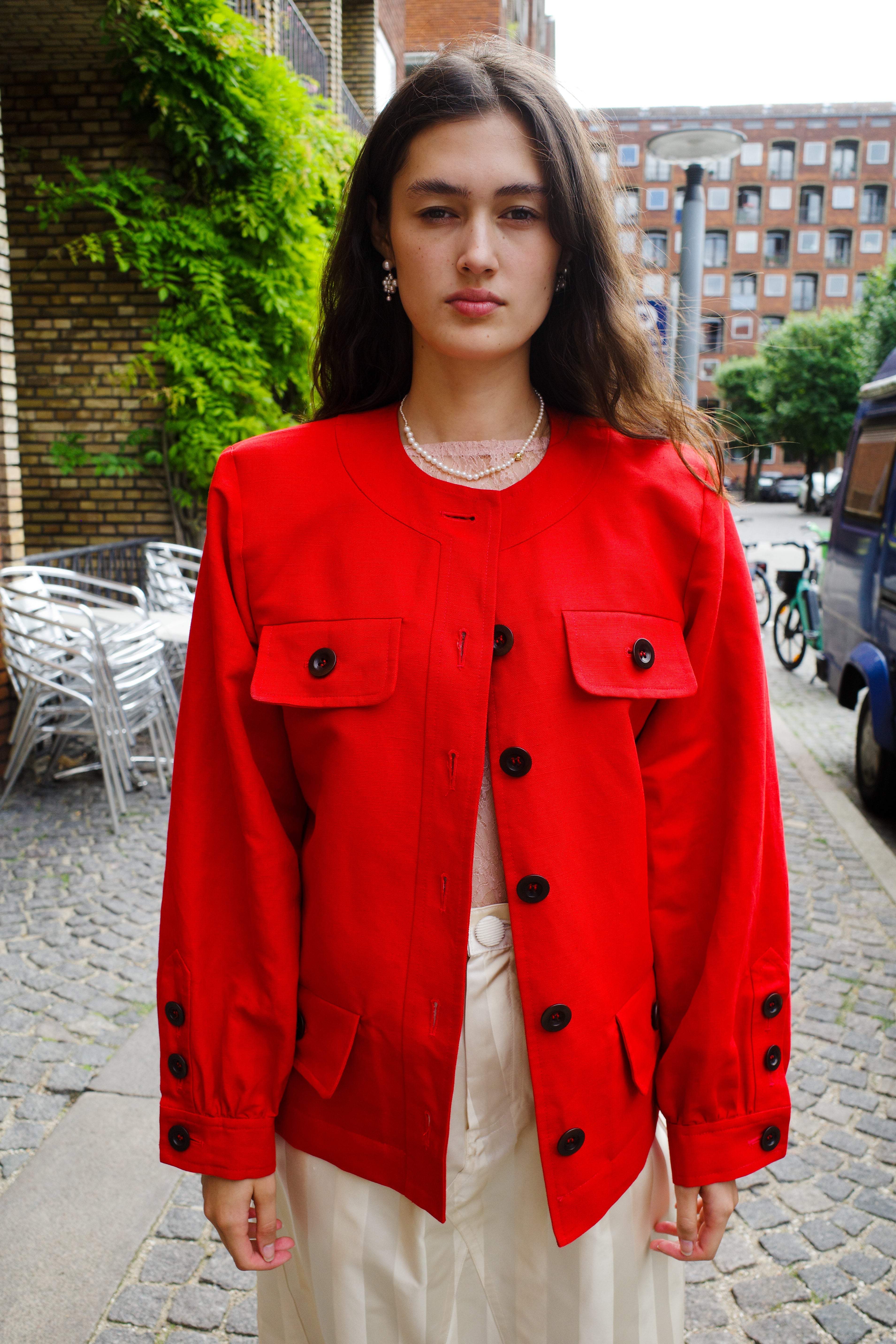 Iggy Jacket Linen Red