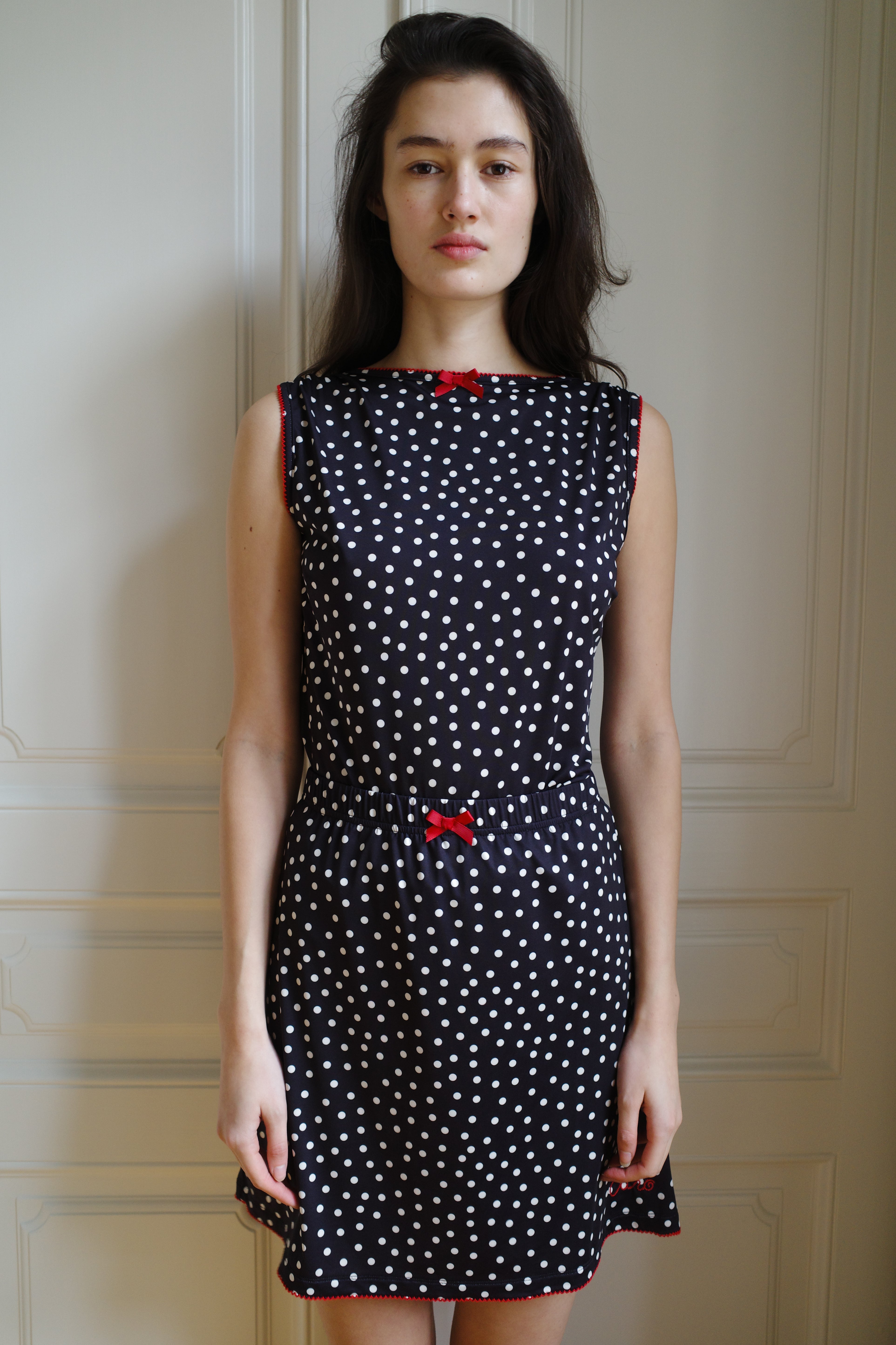 Skirt Jersey Black Dots