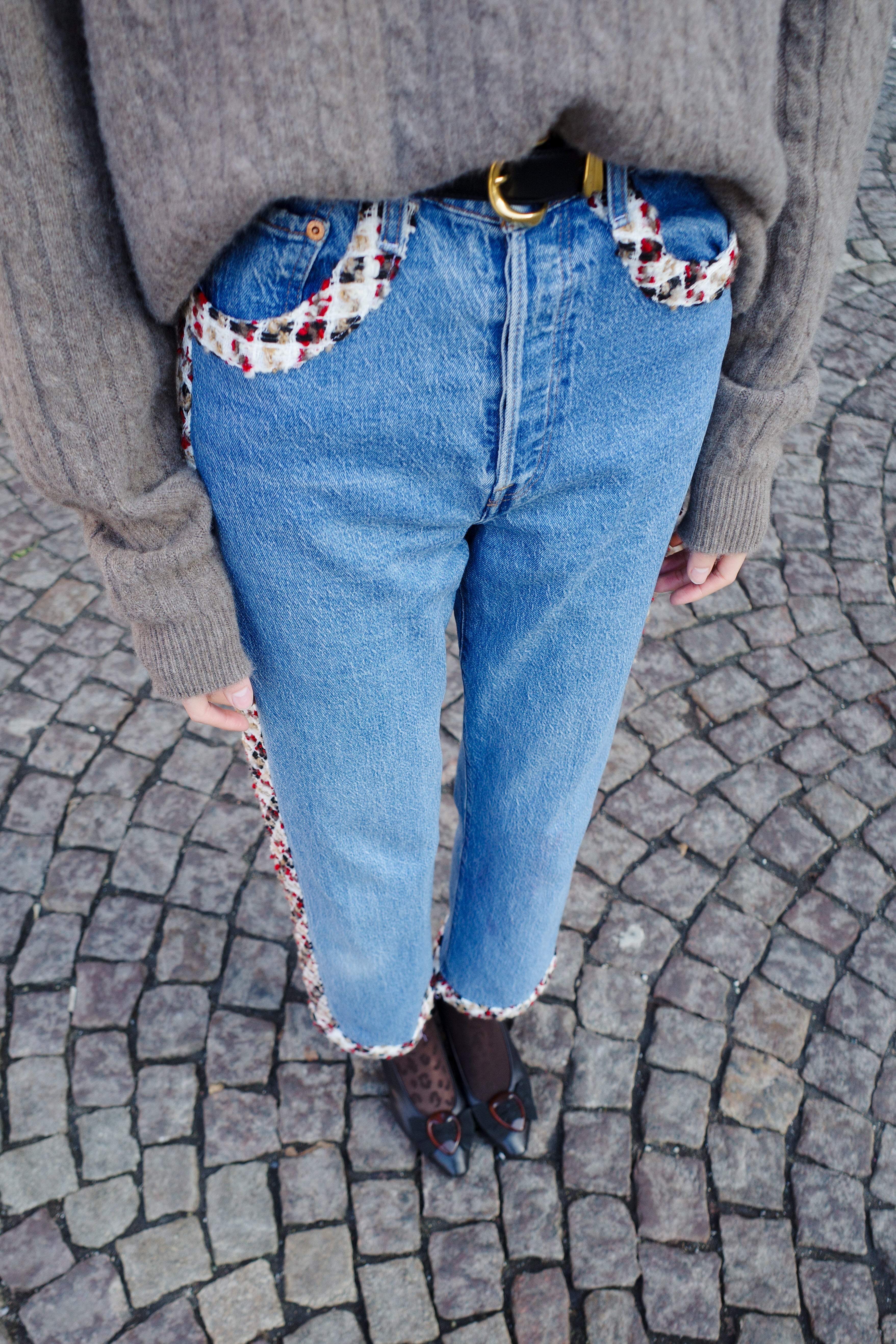 Upcycled denim jeans - One of a kind