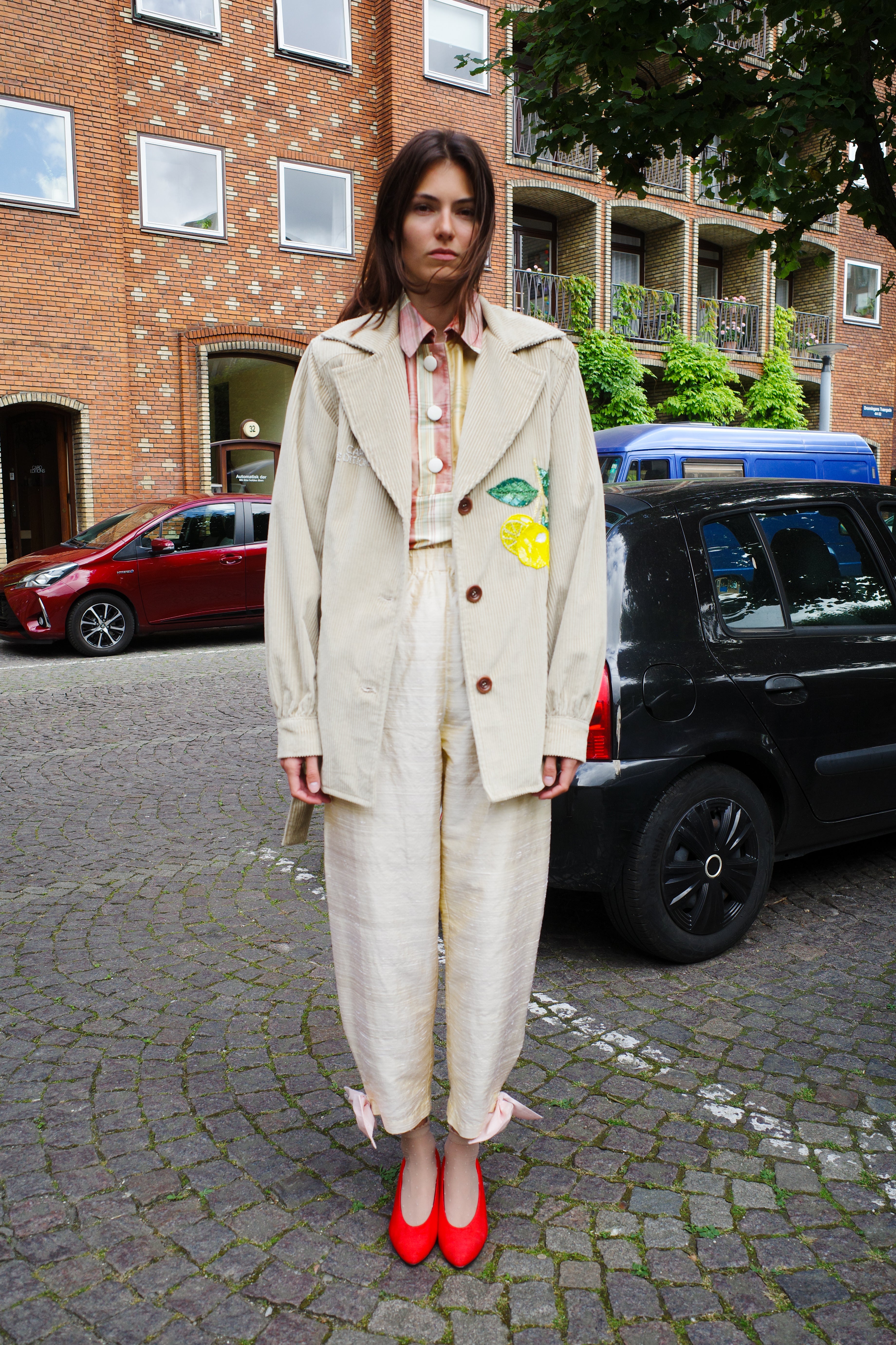 Corduroy Coco Jacket lemon embroidery