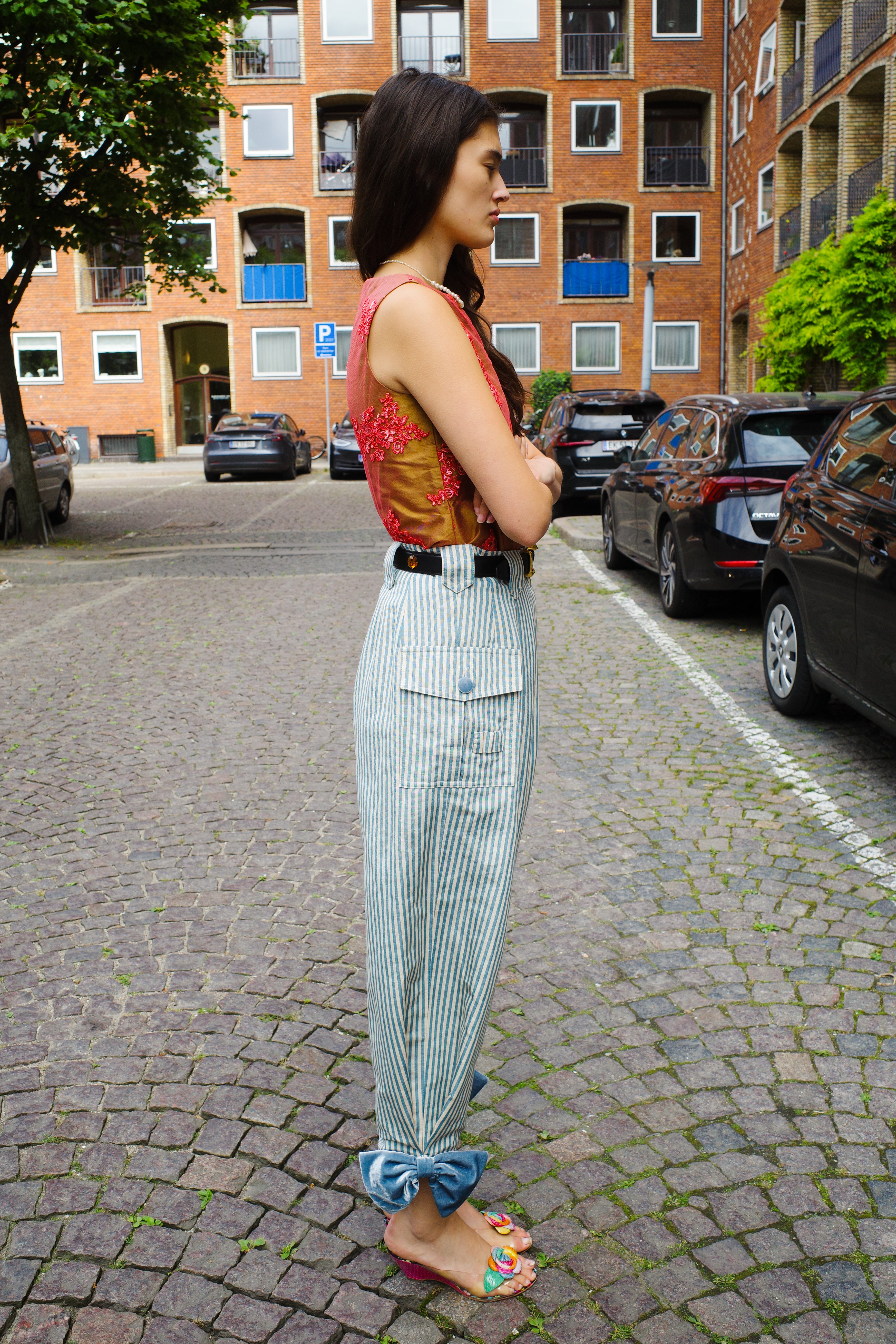 Beatrice Pants Tapet Cafe Blue/White Stripe